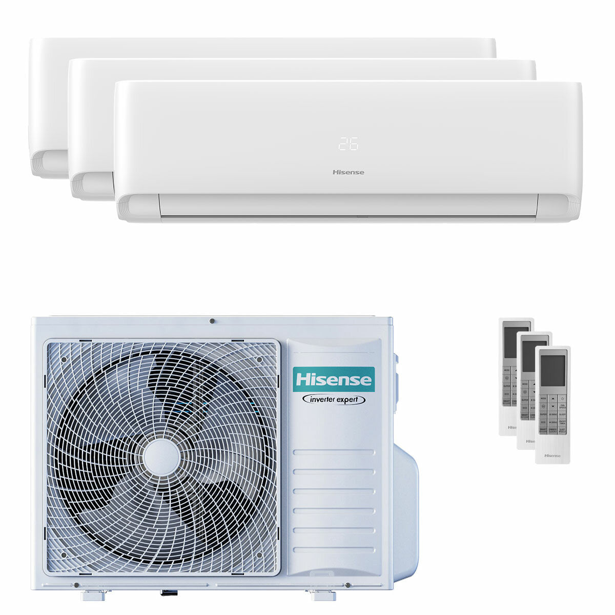 Climatiseur trial split Hisense EcoSense 12000+12000+12000 BTU inverseur A++ unité extérieure wifi 8 kW 