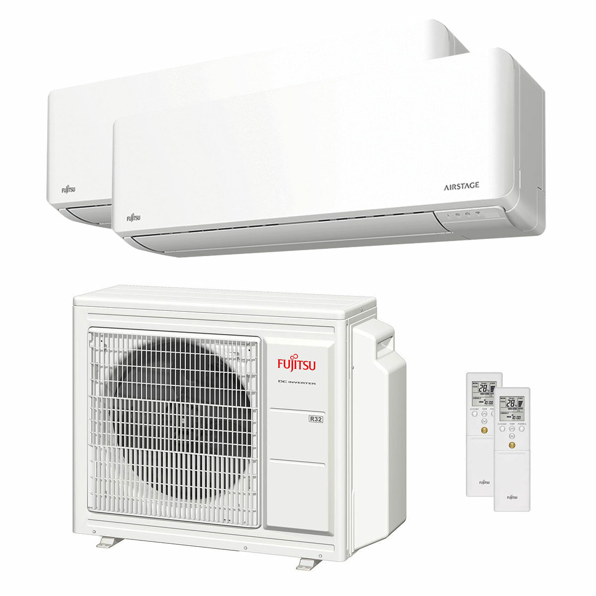 Fujitsu KMGC Series WiFi dual split air conditioner 12000+12000 BTU inverter A++ wifi external unit 5.4 kW