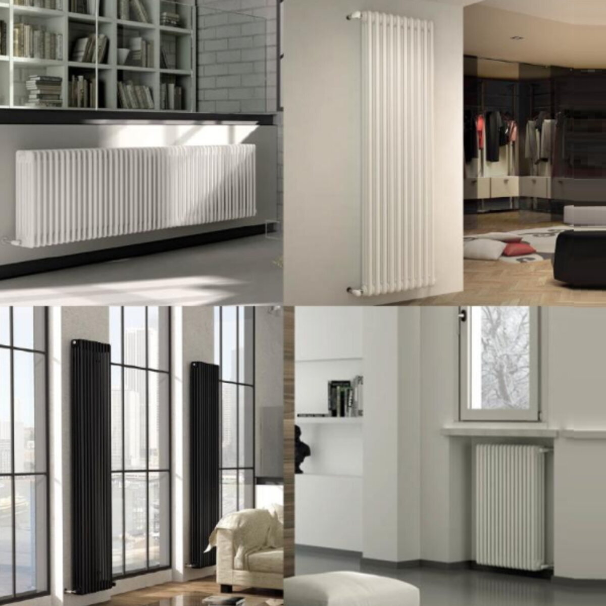 Radiateur colonne acier Ercos Comby 6 éléments 3 colonnes entraxe 935 mm