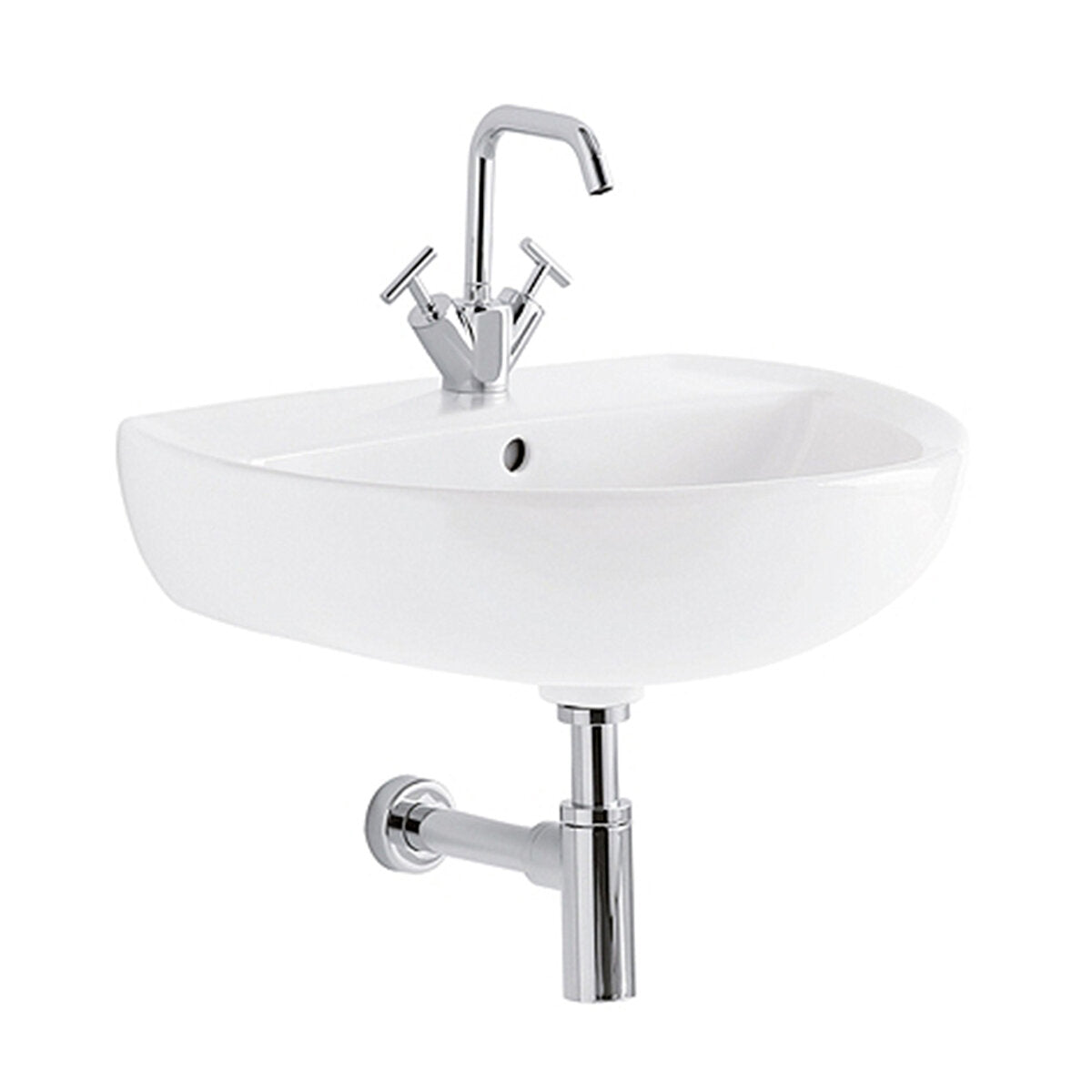 Lavabo suspendu monotrou Geberit Colibrì 60 cm en blanc brillant