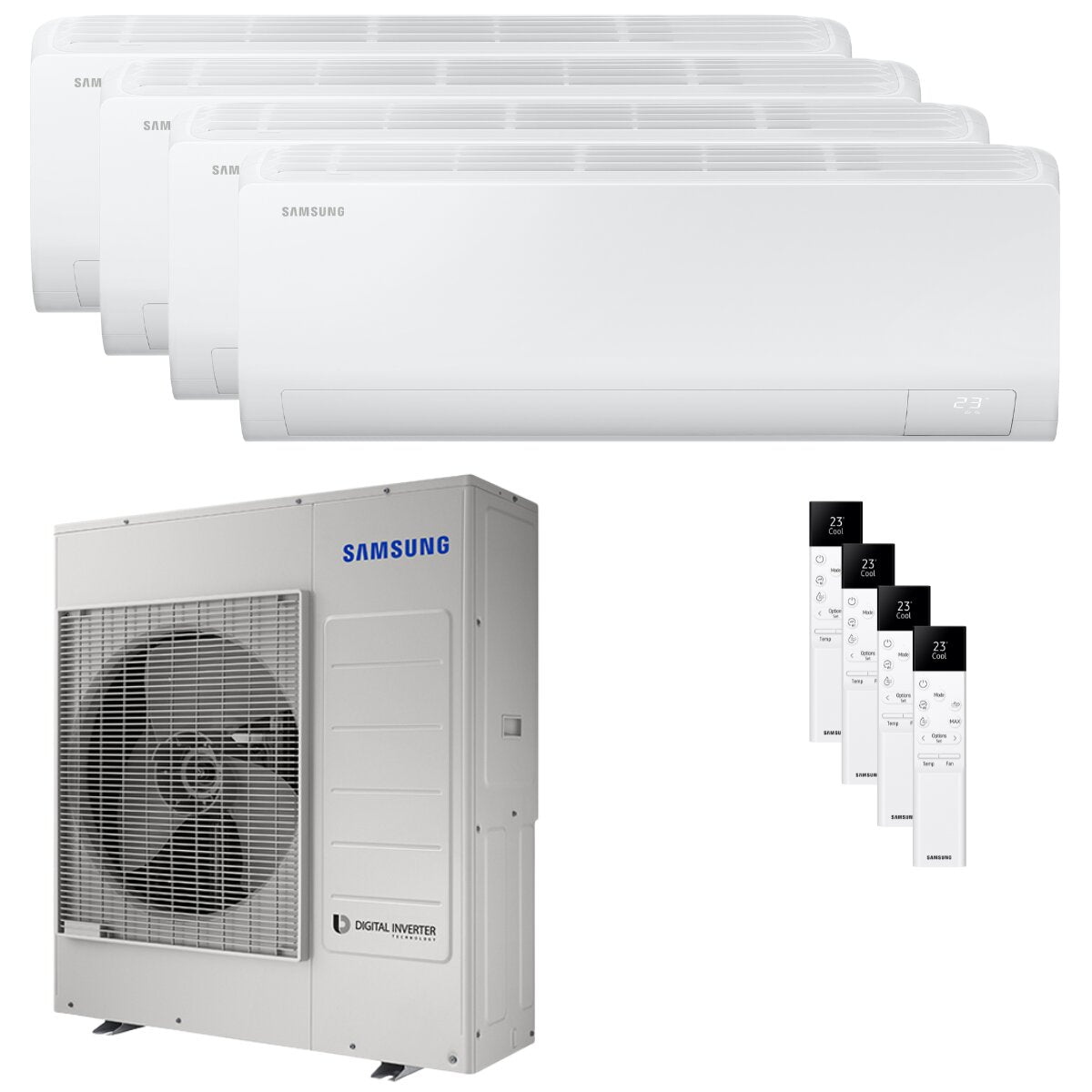 Climatiseur quadri split Samsung Cebu S2 12000+12000+12000+12000 BTU inverseur A++ unité extérieure wifi 10 kW 
