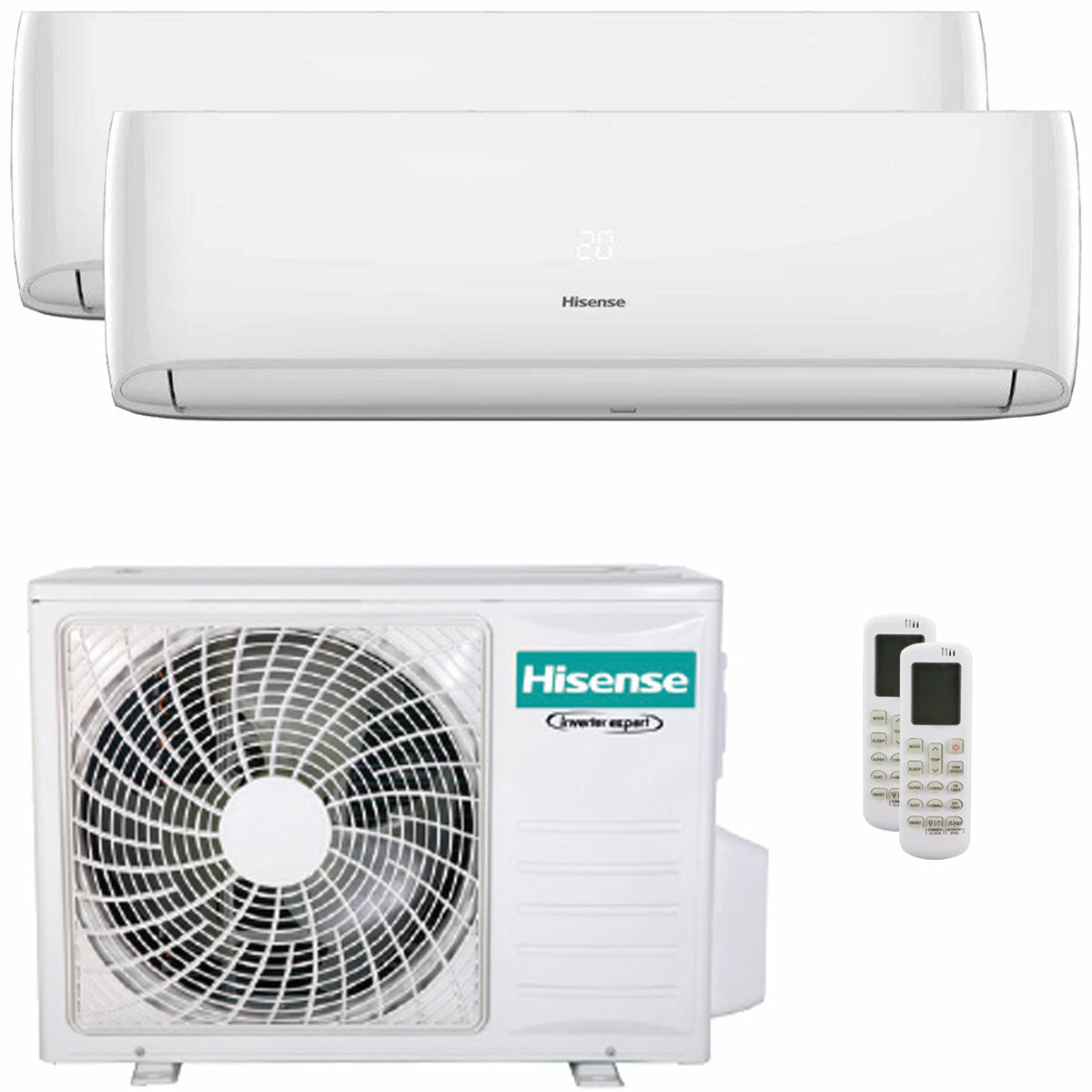 Climatiseur Hisense Hi-Comfort 2025 dual split 7000+18000 BTU inverter A++ wifi unité extérieure 6,3 kW 