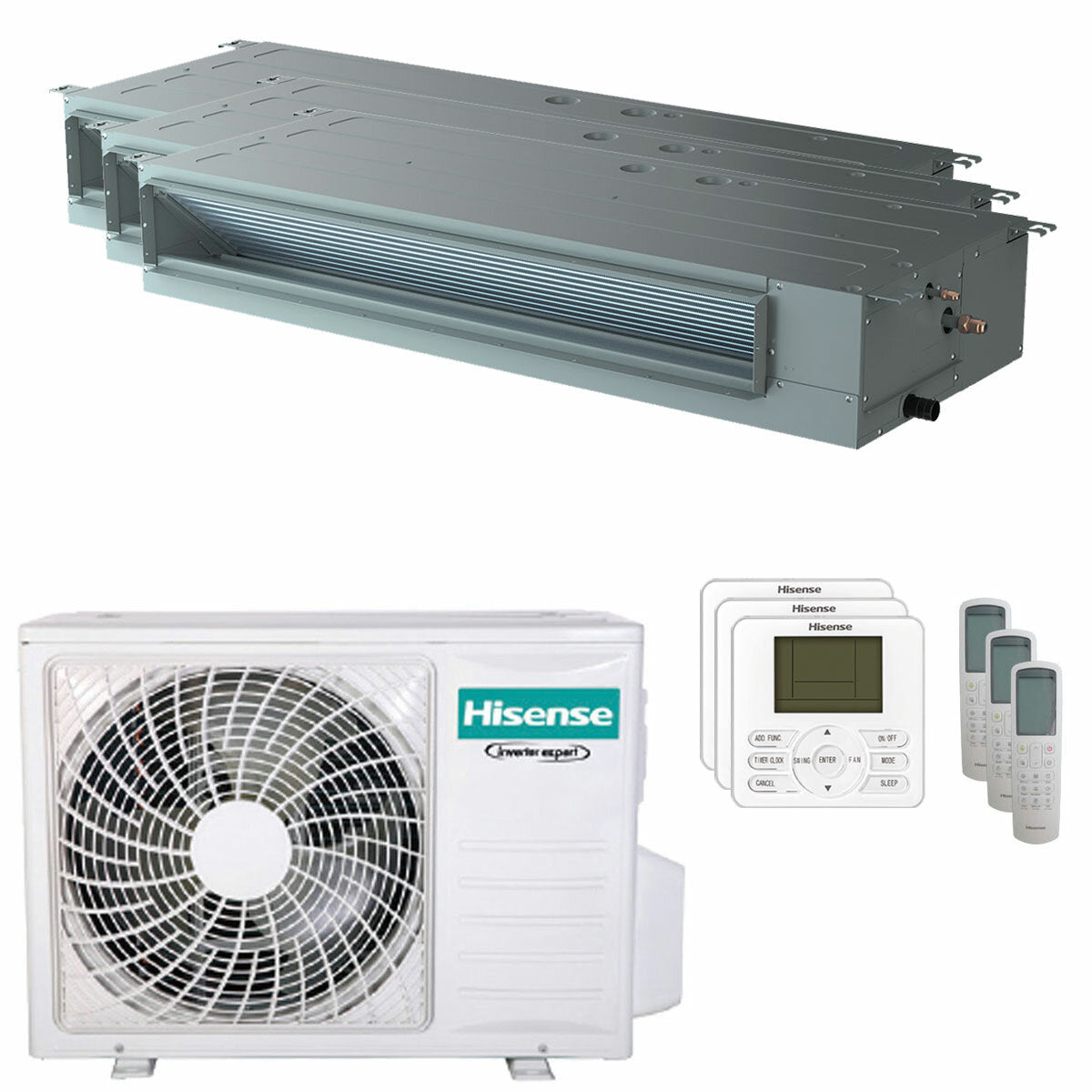 Hisense Ducted Air Conditioner ADT trial split 9000+9000+9000 BTU inverter A++ unité extérieure 7 kW