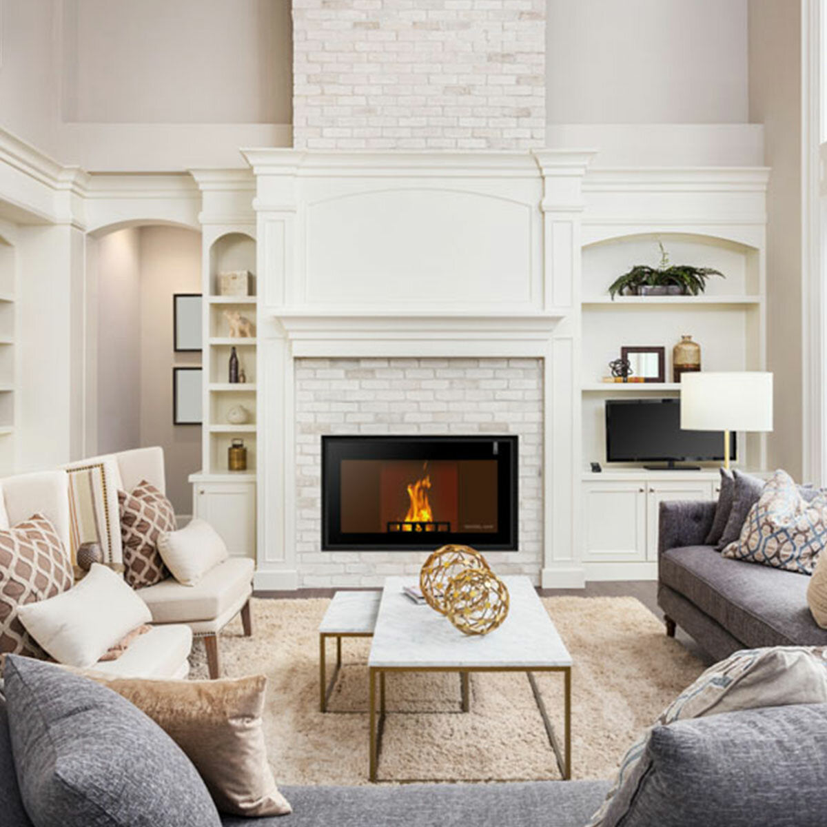 Girolami TI SLIM PANORAMA 14 15 kW Idro multi-fuel thermo fireplace