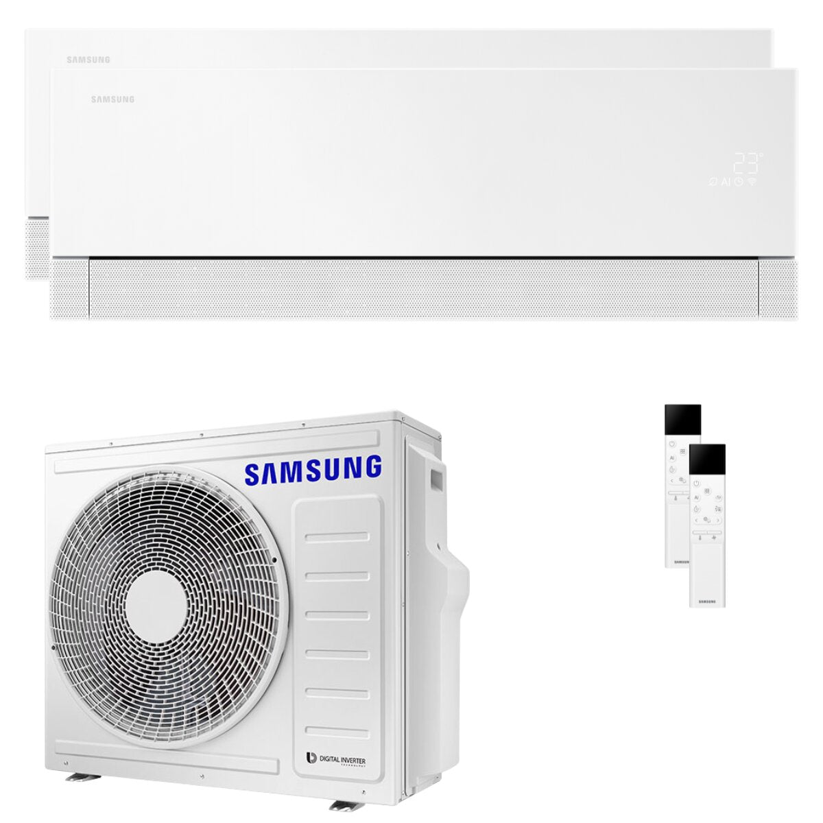Samsung WindFree Première dual split air conditioner 12000+24000 BTU inverter A++ wifi external unit 8 kW Essential White