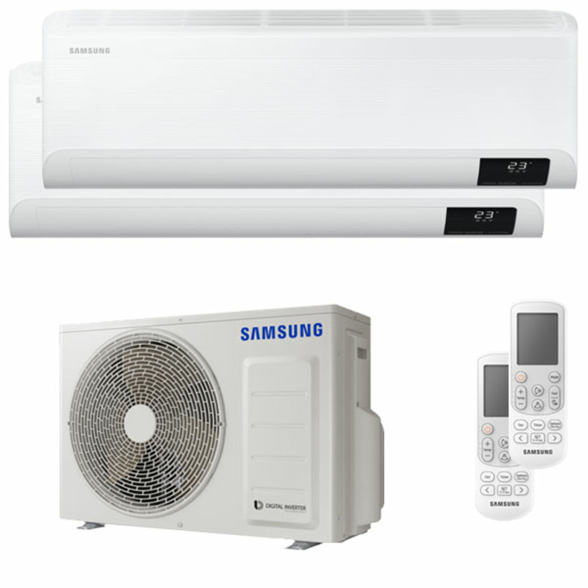 Samsung Cebu Wi-Fi Dual Split Klimaanlage 7000 + 12000 BTU Inverter A+++ Wifi Außengerät 4,0 kW