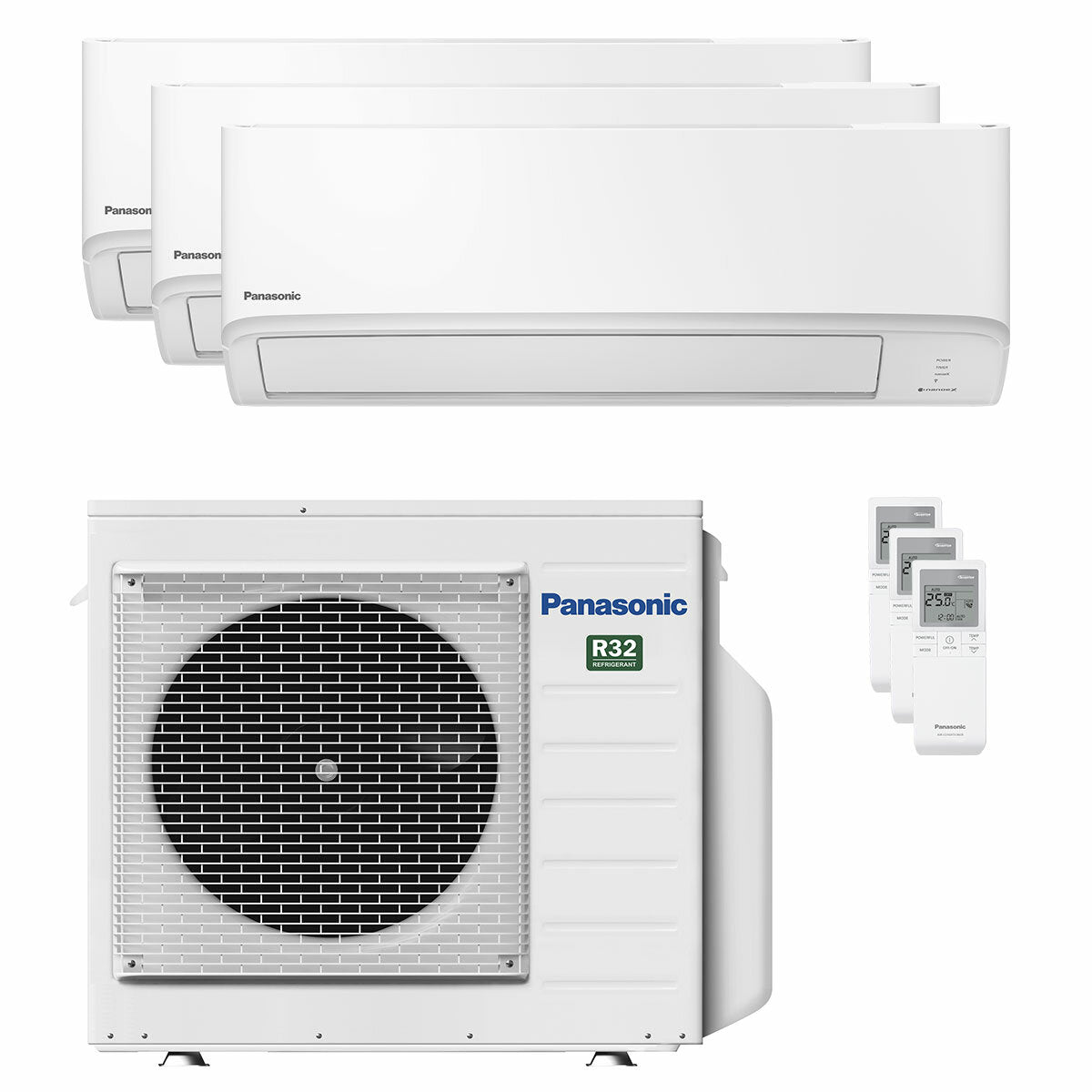 Panasonic TZ Series trial split air conditioner 7000+7000+12000 BTU A+++ wifi external unit kW