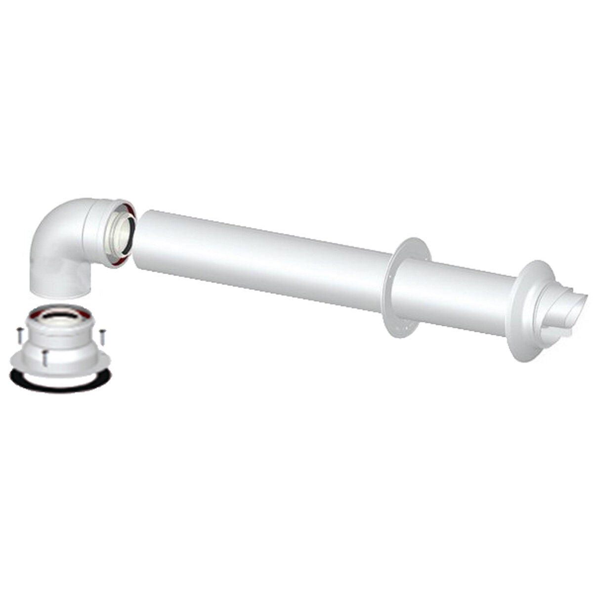 Kit d'installation de chaudière Bosch avec conduit coaxial, séparateur de boues, distributeur de polyphosphate et cartouche neutralisante