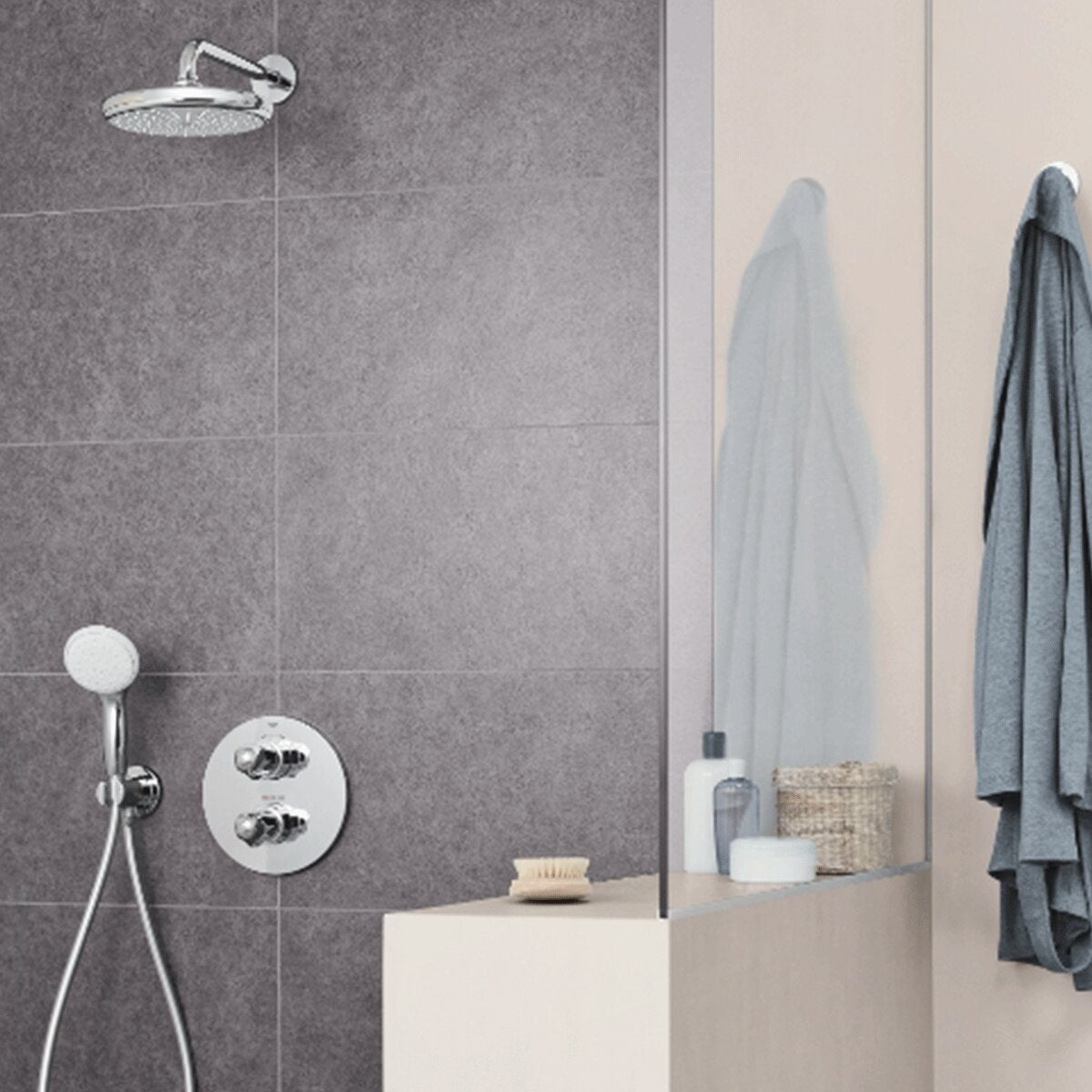 Pommeau de douche Grohe Tempesta 210 chromé rond