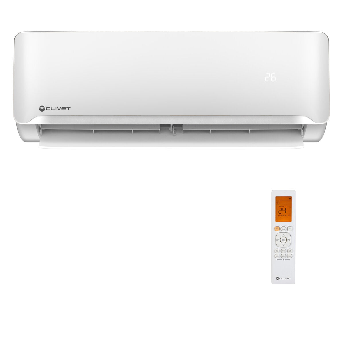 Air conditioner Clivet Essential 2 penta split 9000 + 9000 + 12000 + 12000 + 12000 BTU inverter A ++ outdoor unit 12.3 kW
