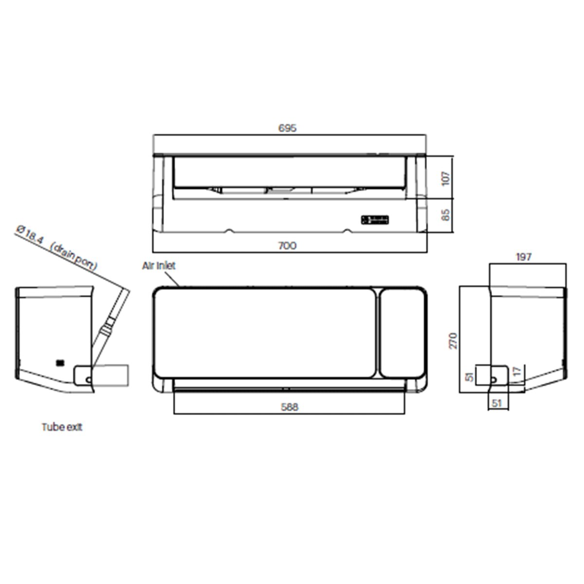 Grundig PROLOGUE GR-4 9000 BTU R32 Inverter WiFi Indoor Unit
