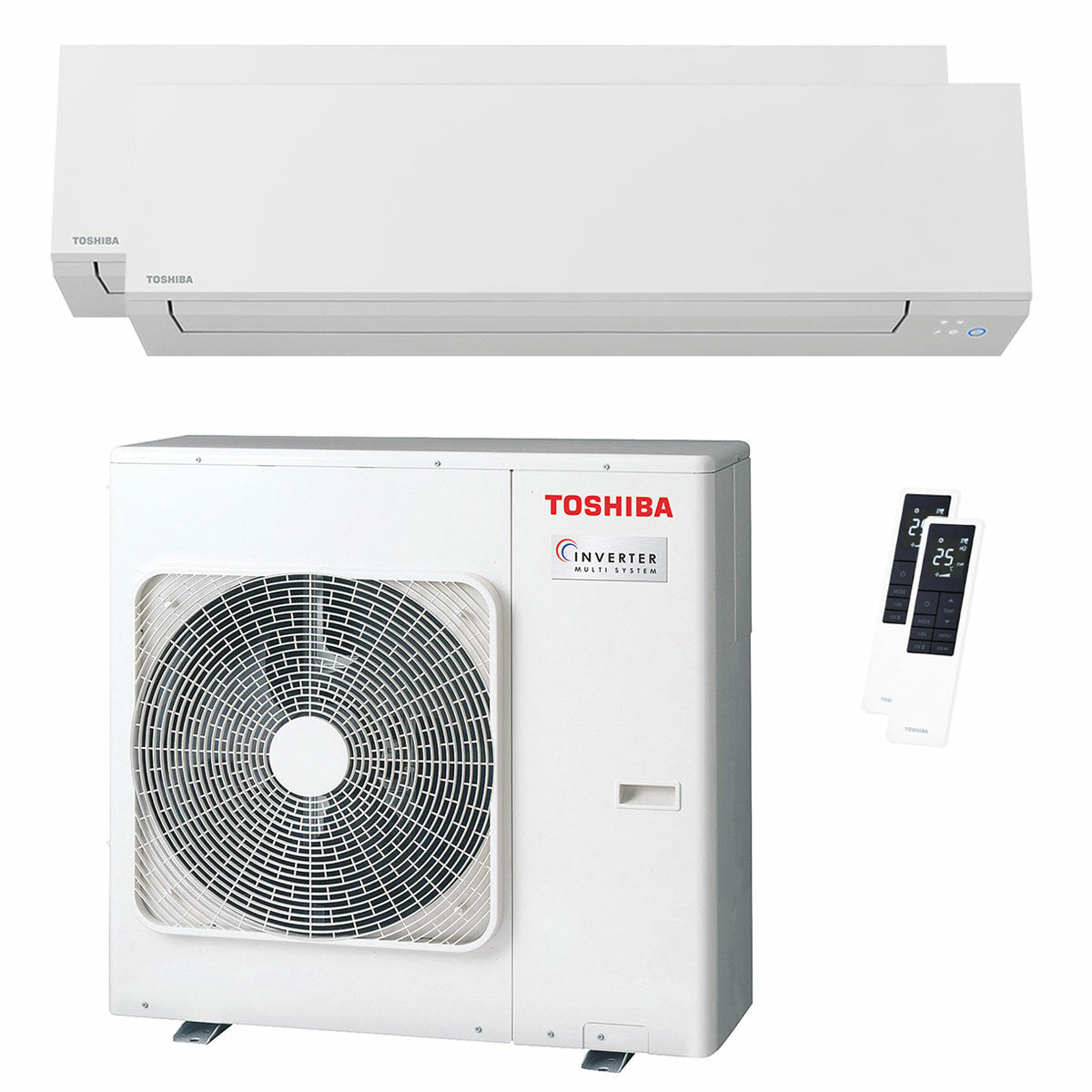 Toshiba SHORAI Edge White dual split air conditioner 18000+18000 BTU inverter A++ wifi external unit 10 kW