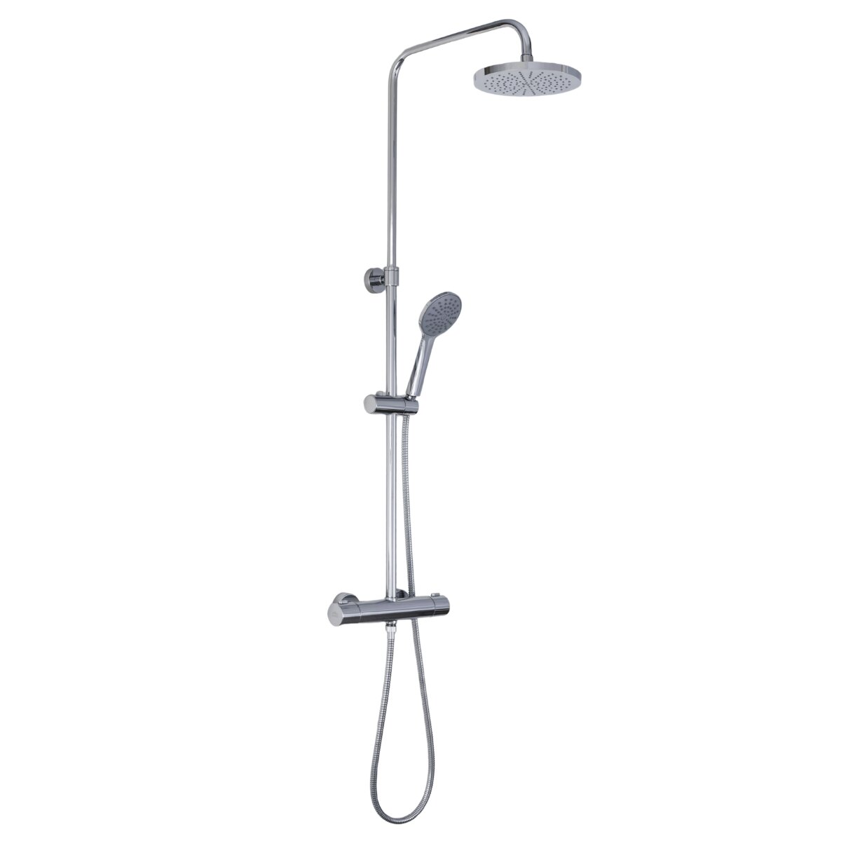 Paffoni ZCOL643CR Birillo Cold shower column with thermostatic mixer and Ø200 shower head
