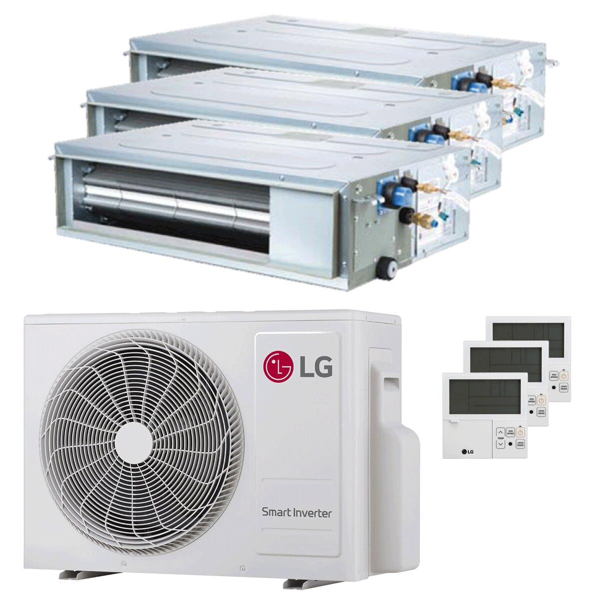 LG Kanal-Klimaanlage CL Testversion Split 9000+9000+12000 BTU Inverter A+++ Außengerät 5,3 kW 