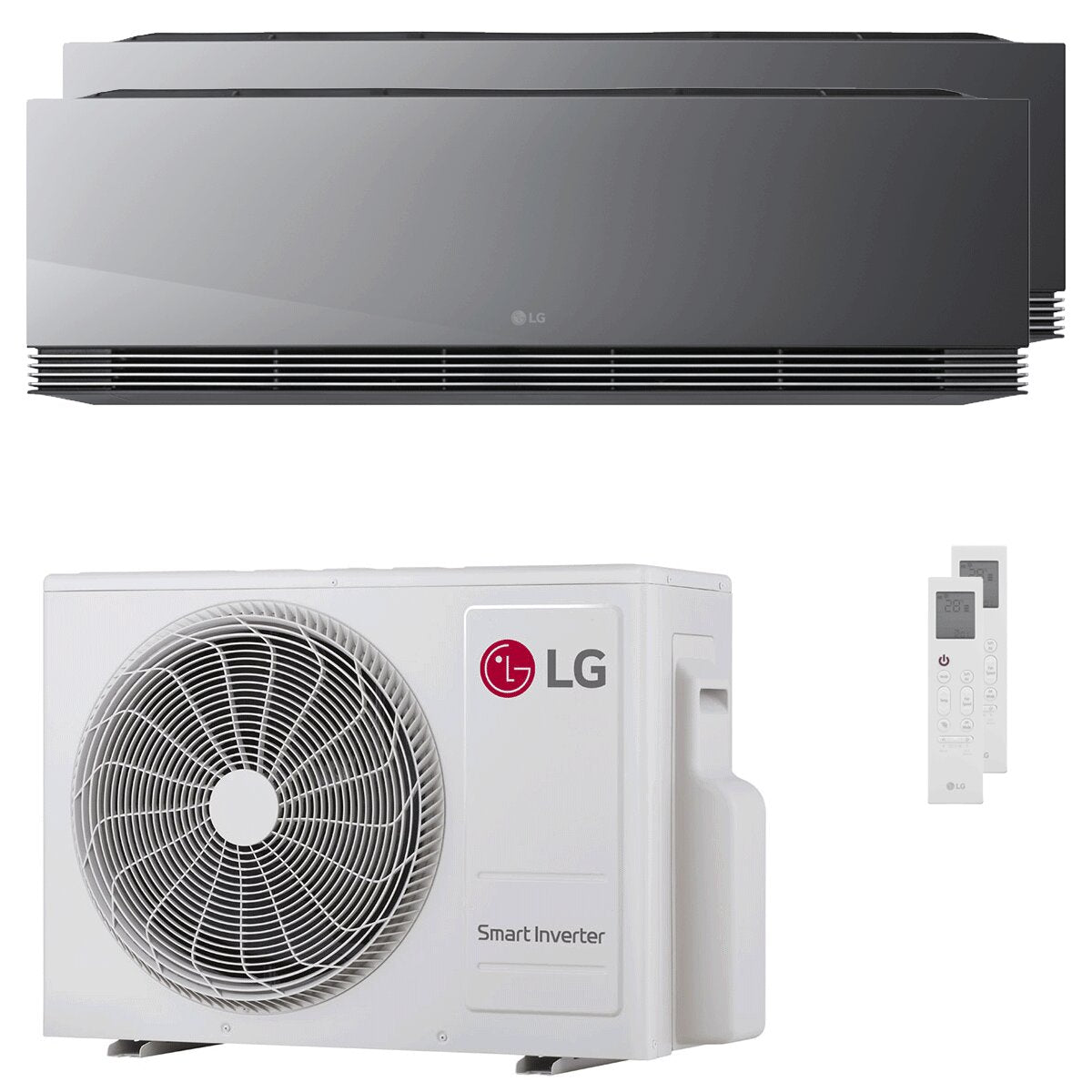 LG ARTCOOL Mirror AI Dual-Split-Klimaanlage 12000 + 18000 BTU Inverter A+++ WLAN-Außeneinheit 5,3 kW 