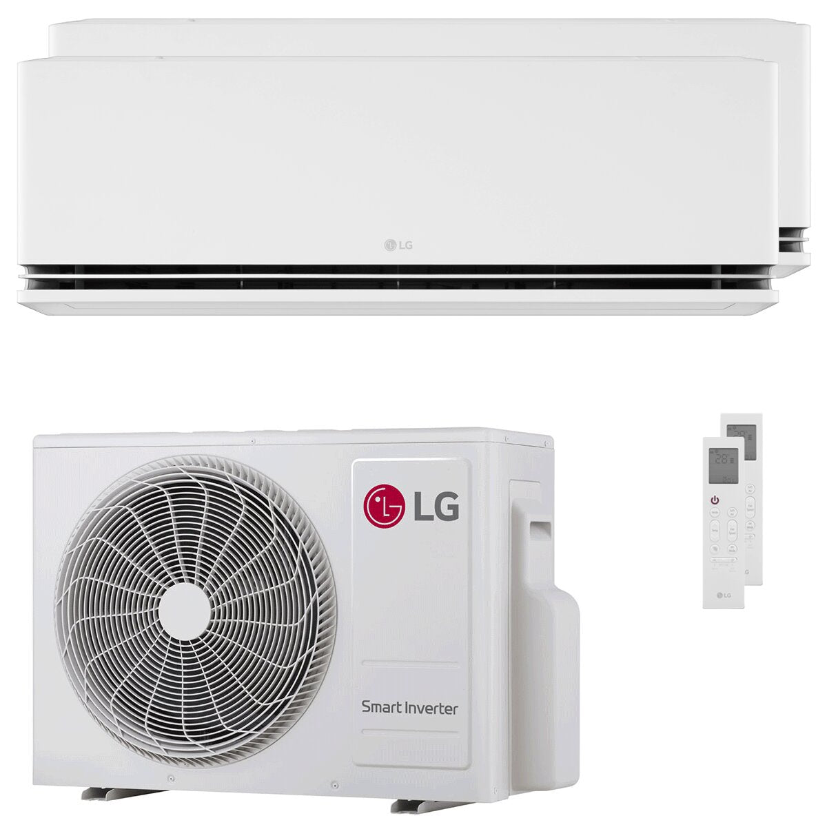 LG DUALCOOL Deluxe AI Dual-Split-Klimaanlage 12000 + 18000 BTU Inverter A+++ WLAN-Außeneinheit 5,3 kW 