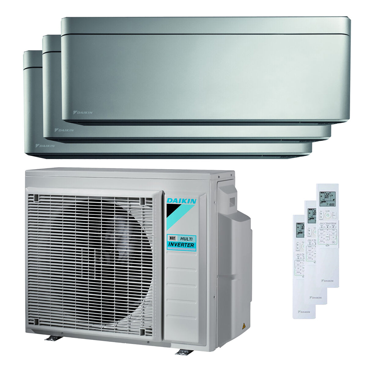 Climatiseur trial split Daikin Stylish 5000 + 7000 + 12000 BTU Inverter A +++ unité extérieure wifi 5,2 kW