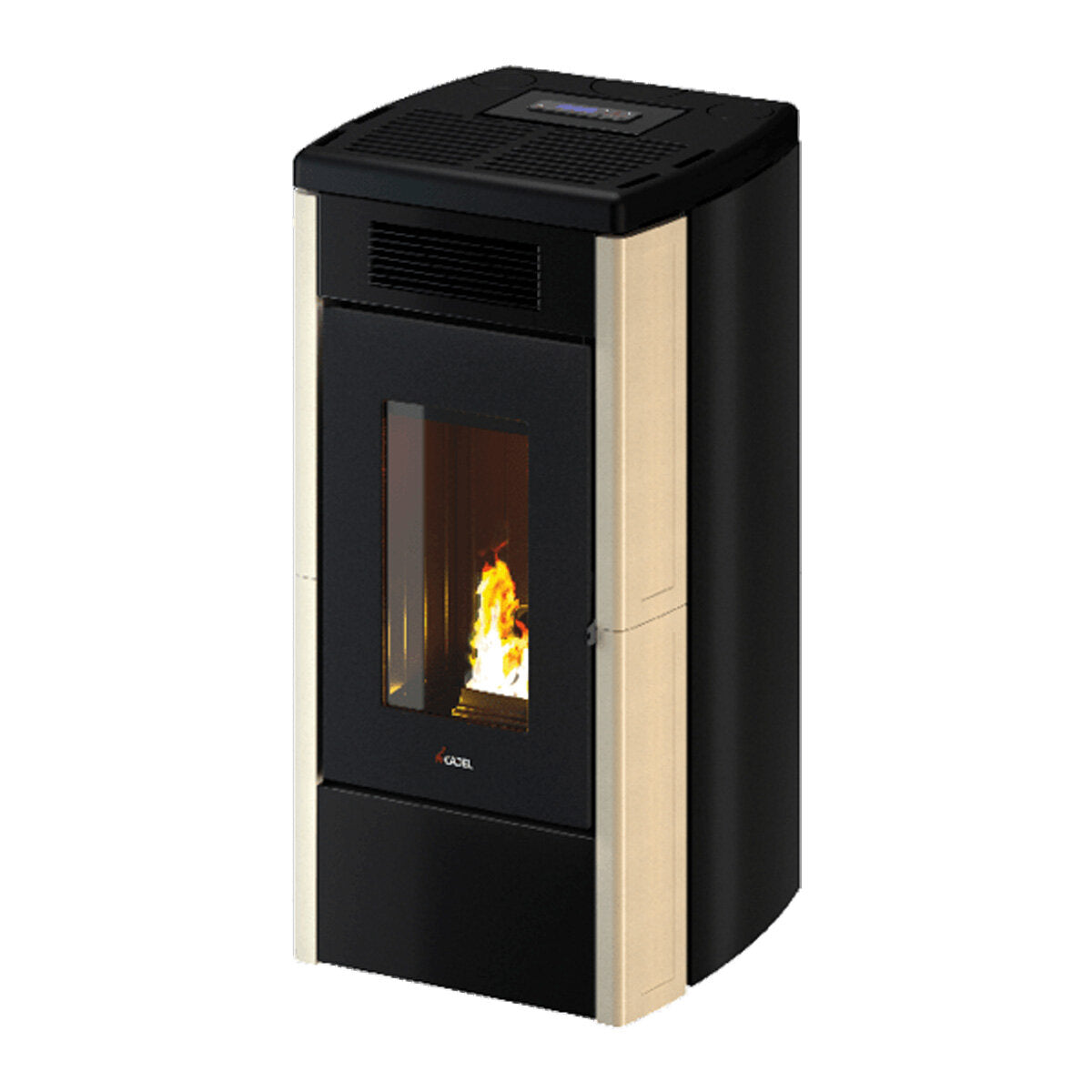 Cadel Atena Plus 14 pellet stove with ducted air, 14 kW - WiFi, IVORY MAIOLICA