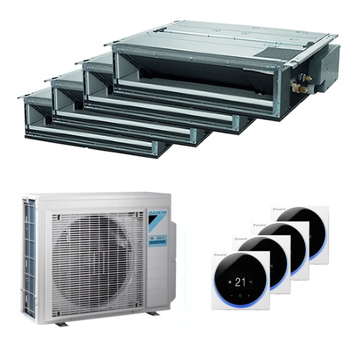 Daikin Mini Sky FDXM-F9 ducted air conditioner quadri split 9000+9000+9000+9000 BTU inverter A++ external 6.8 kW