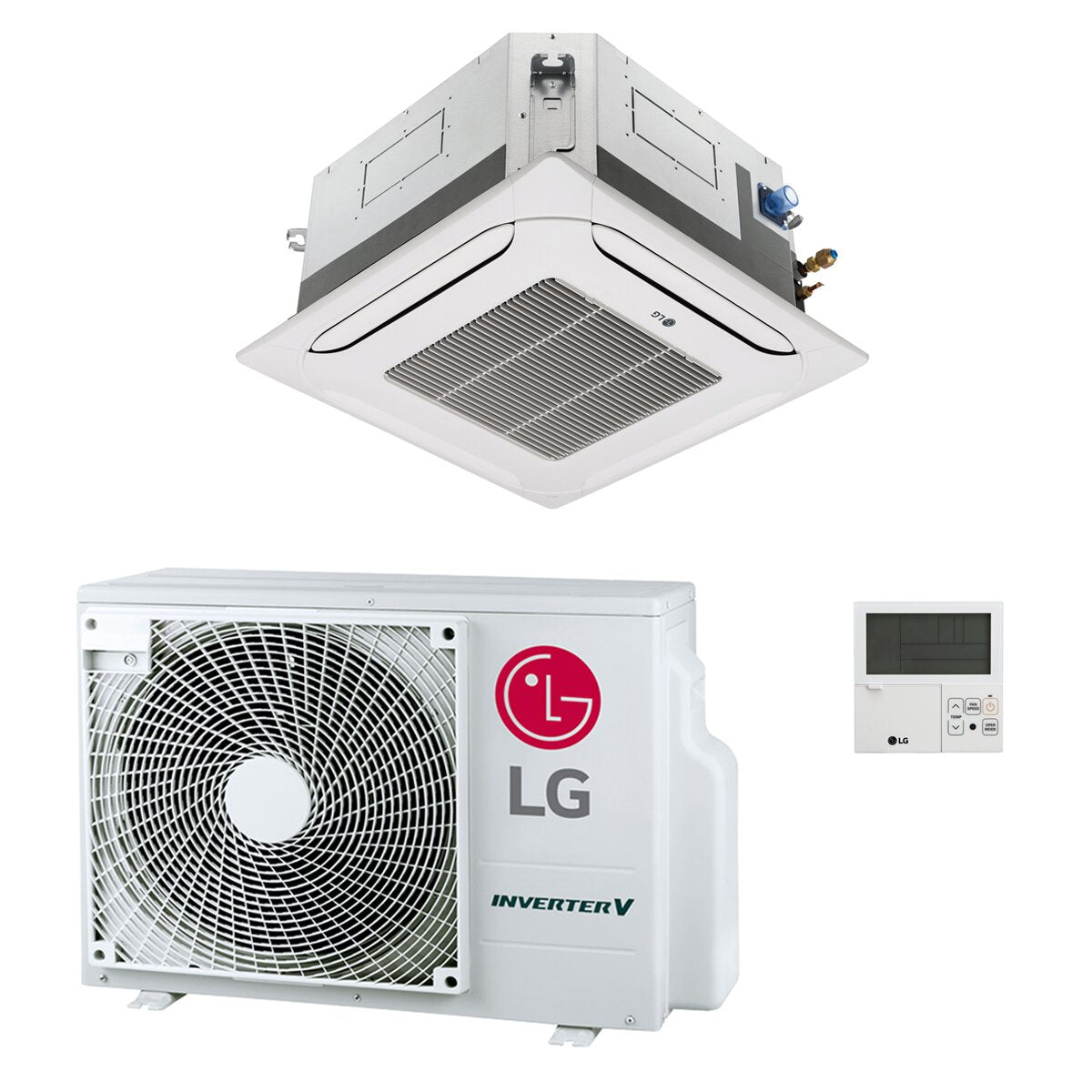 Climatiseur LG à cassette 4 voies CT standard 12 000 BTU R32 Inverter A++/A+