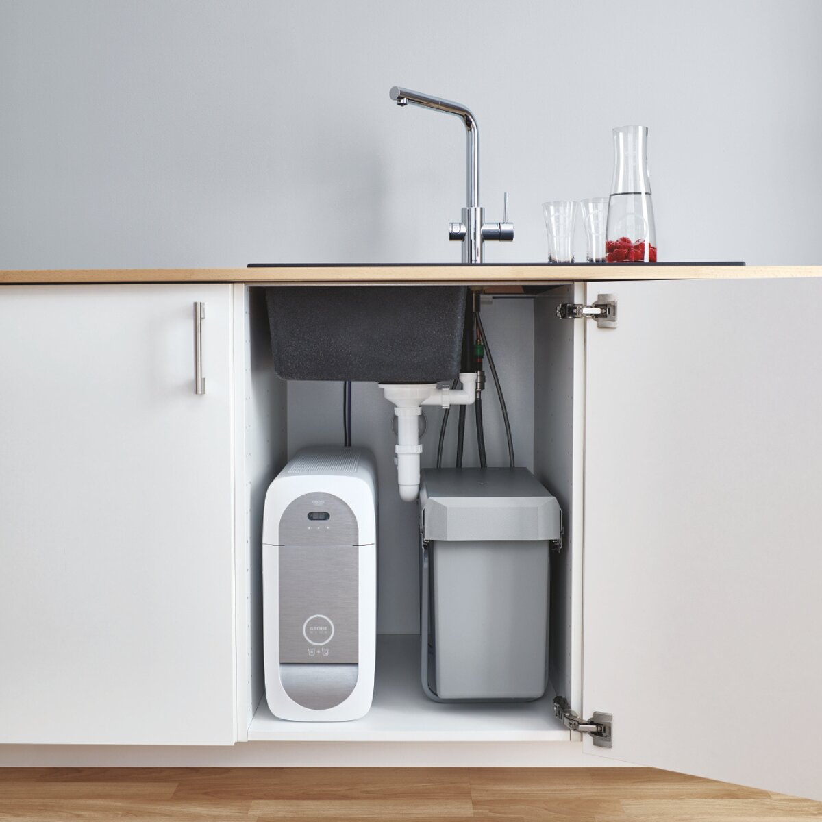 Grohe Blue Home ensemble purificateur d'eau mélangeur d'évier de cuisine + filtre et réfrigérateur
