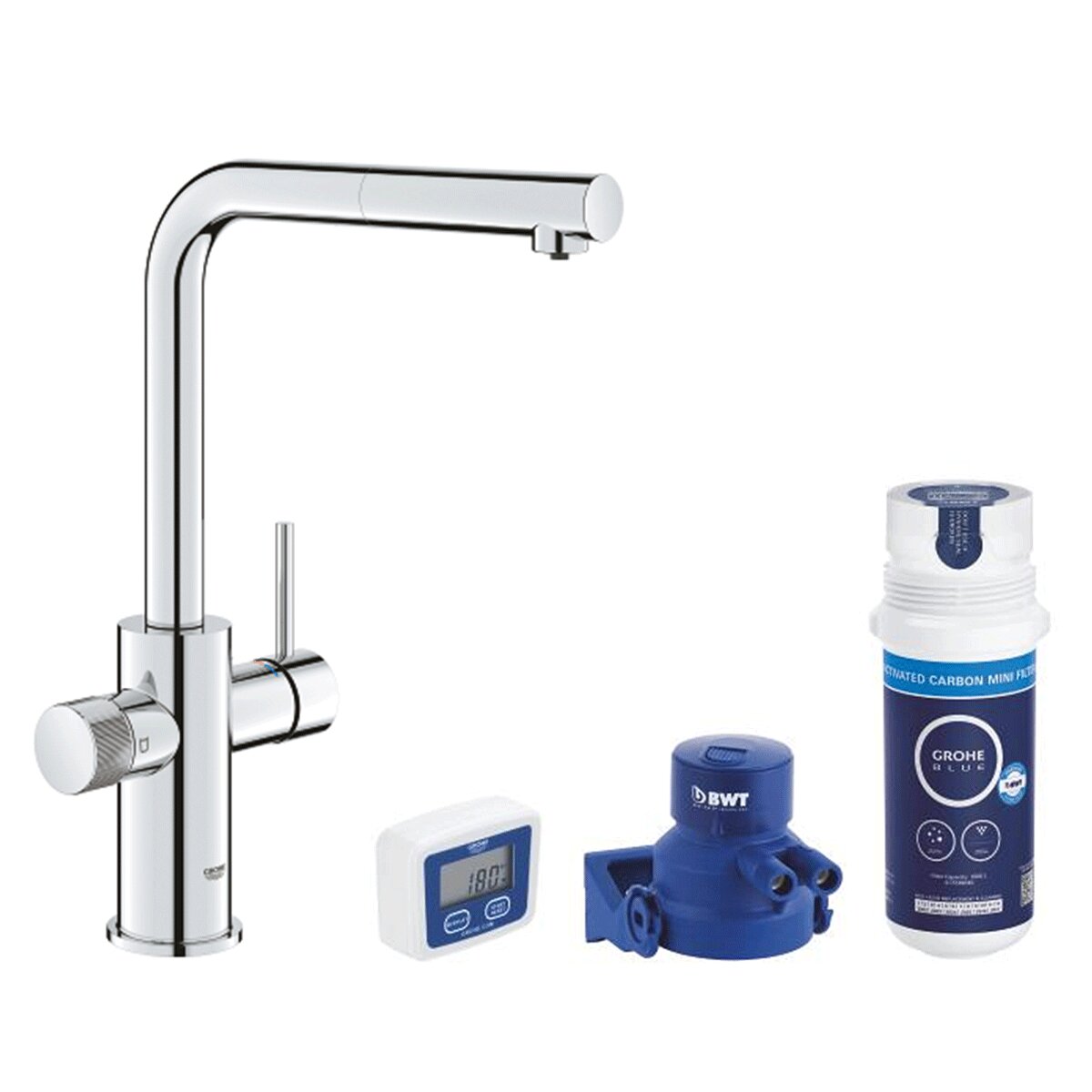 Grohe Blue Pure Minta Wasserreiniger – Küchenspülen-Mischer-Set + Filter