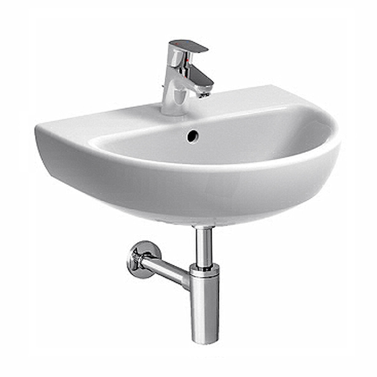 Lavabo suspendu monotrou Geberit Selnova 60 cm en blanc brillant