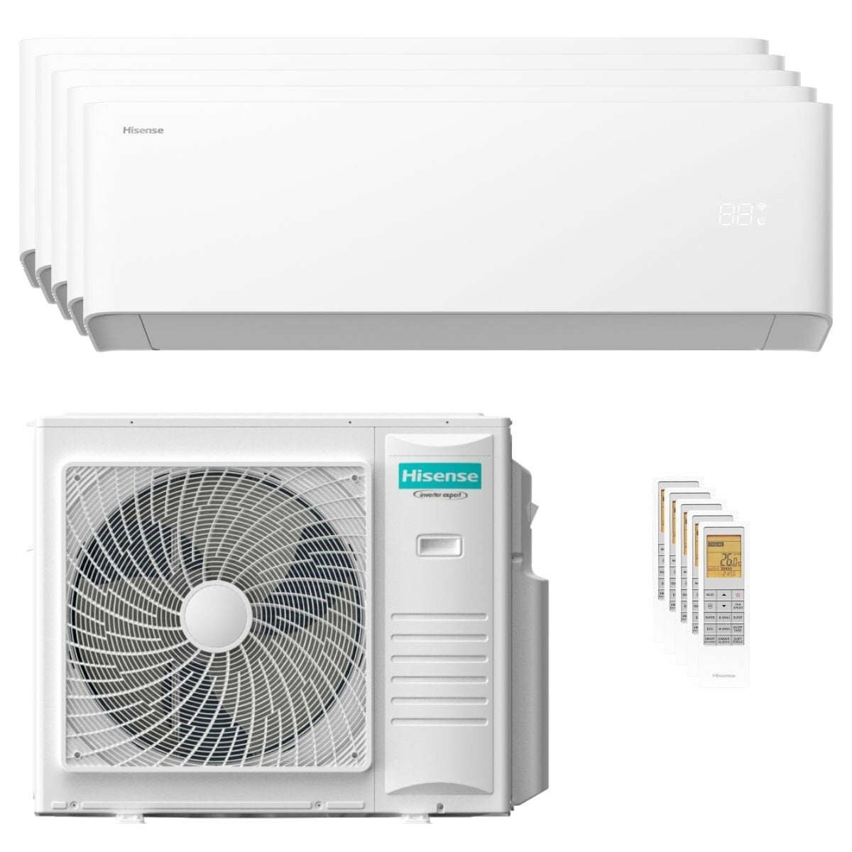 Hisense Uni HB penta split air conditioner 9000+9000+9000+9000+12000 BTU inverter A++ wifi outdoor unit 10 kW