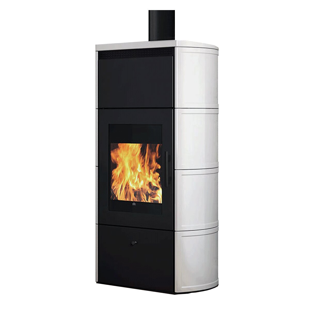 Edilkamin Flamma 14 kW Idro wood-burning stove Creamy white