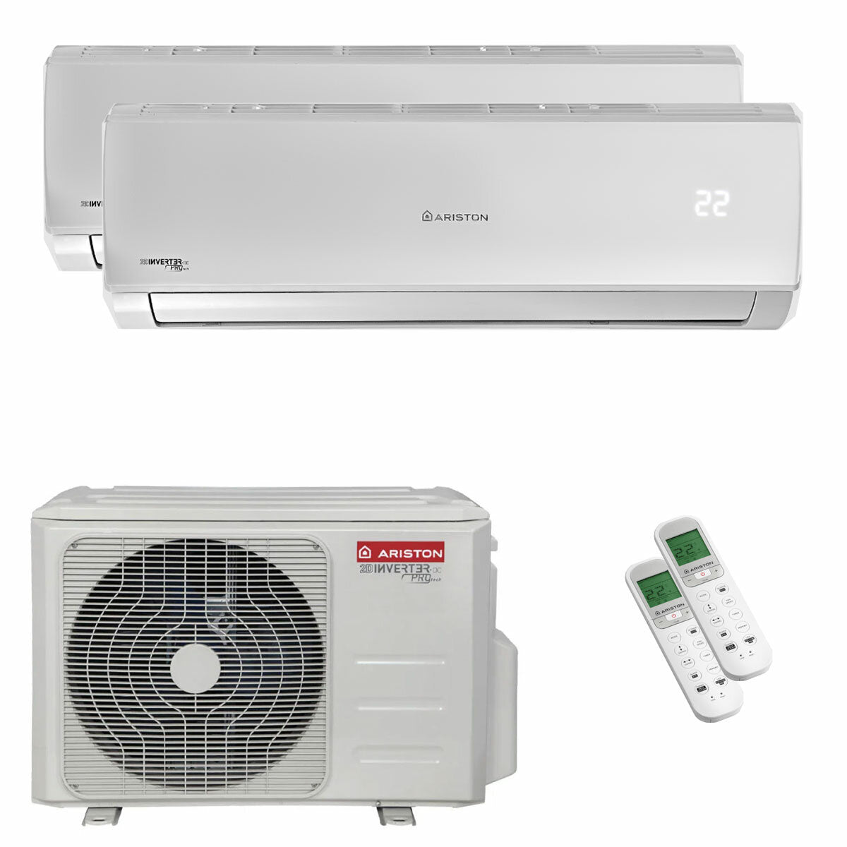 Ariston ALYS R32 Dual-Split-Klimaanlage 9000+18000 BTU Inverter A++ Außeneinheit 5,3 kW 