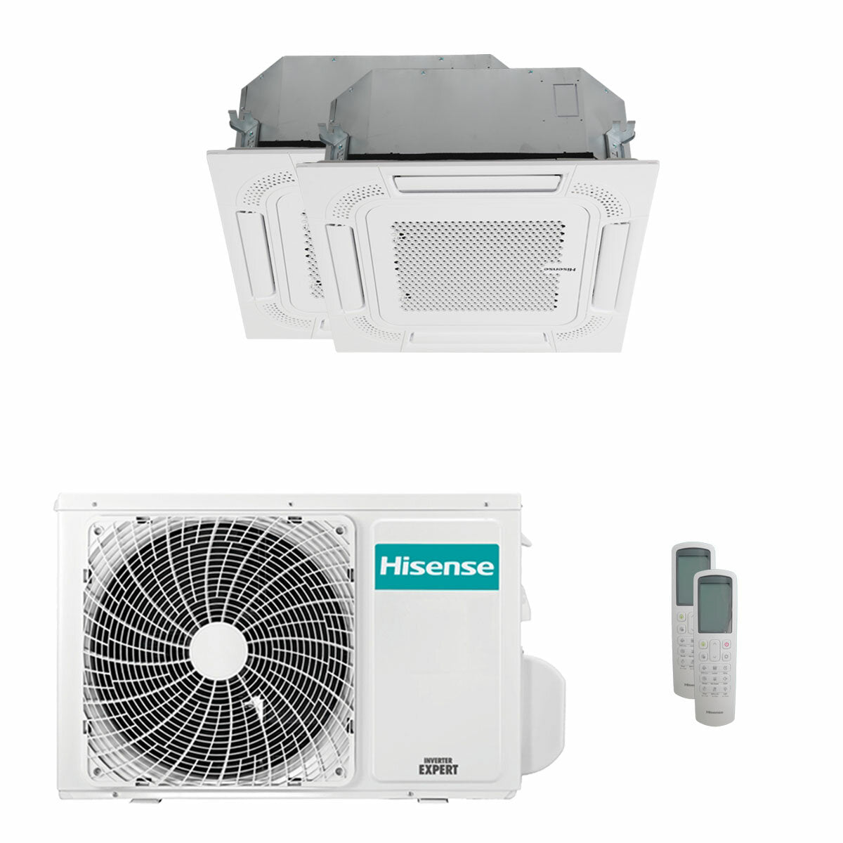 Climatiseur Hisense Cassette ACT dual split 9000+9000 BTU inverter A++ unité extérieure 5 kW