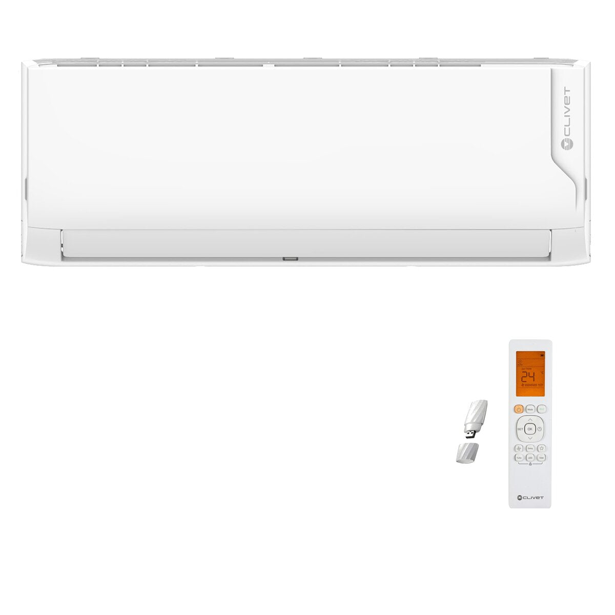 Climatiseur split d'essai Clivet Cristallo 2 12000+12000+12000 BTU inverseur A++ unité extérieure wifi 7,9 kW 