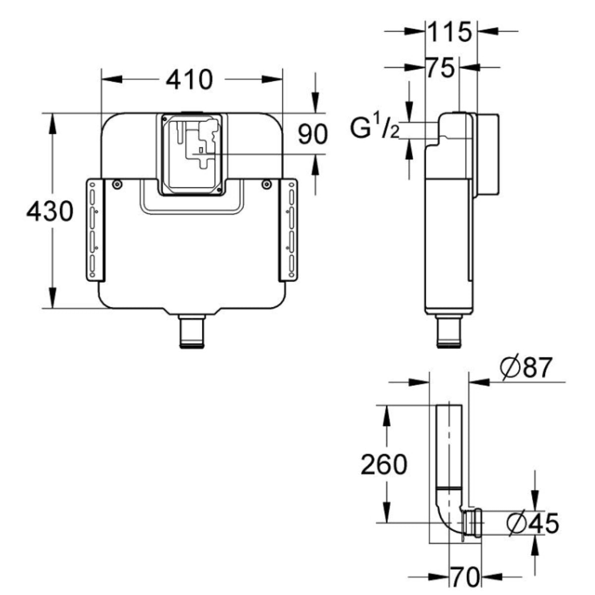 Grohe 6/9 Liter Einbau-WC-Spülkasten