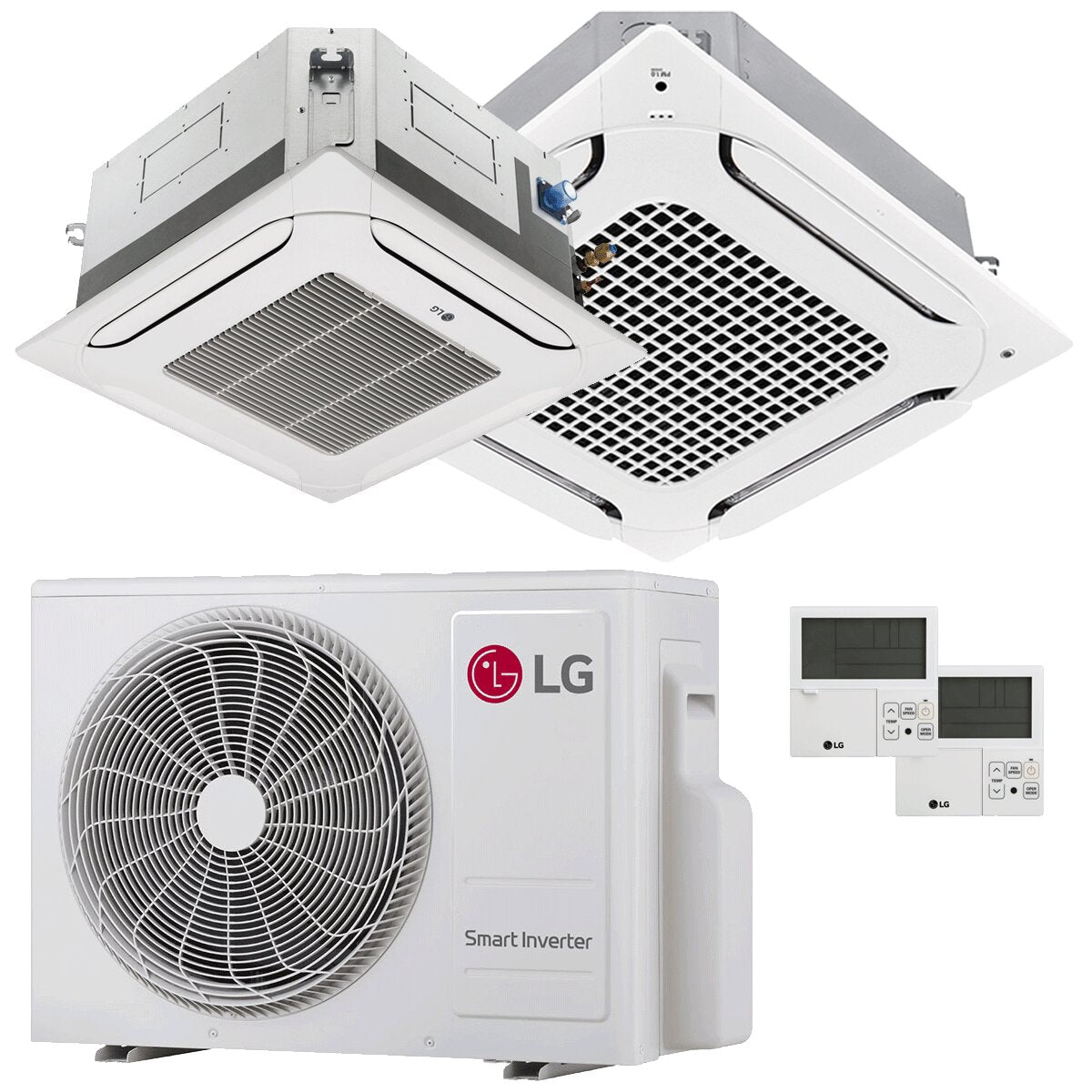 Climatiseur LG 4 voies Cassette LG dual split 9000+24000 BTU inverter A+++ unité extérieure 6,15 kW 