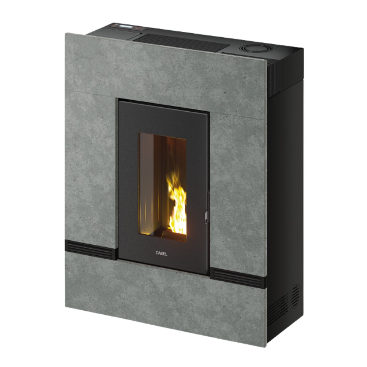 Cadel Mithos Plus 12 PS 12 kW Pelletkaminofen mit Warmluftzufuhr - WLAN Serpentinenstein