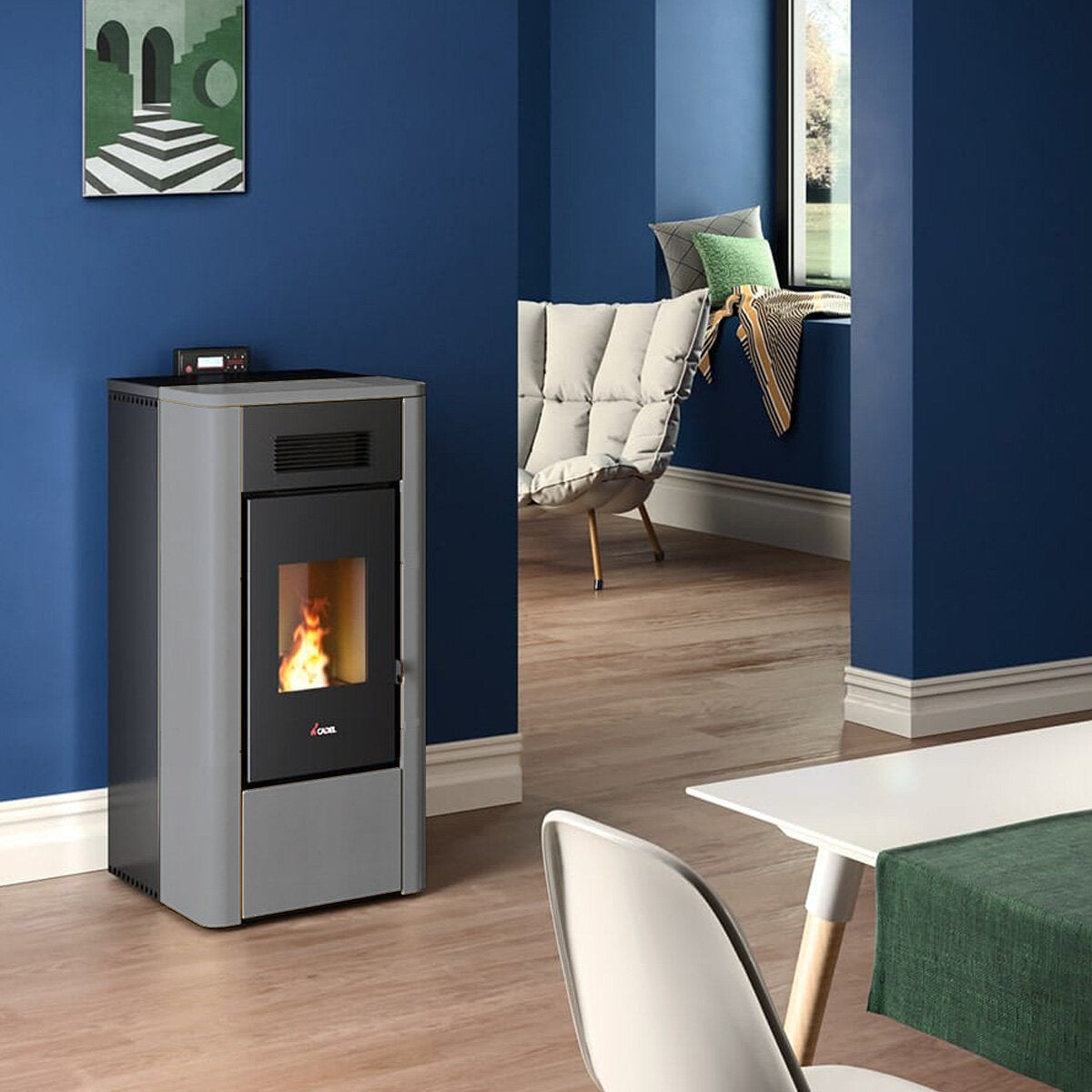 Cadel River Idro 23 Water Pellet Stove 22.4 kW WiFi Titanium