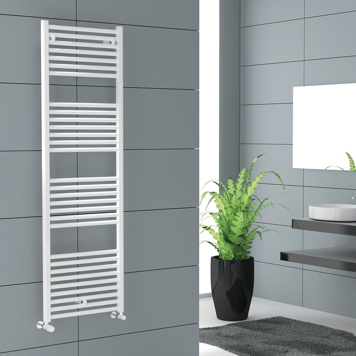 Cordivari Lisa 22 600x1385 White Steel Towel Warmer