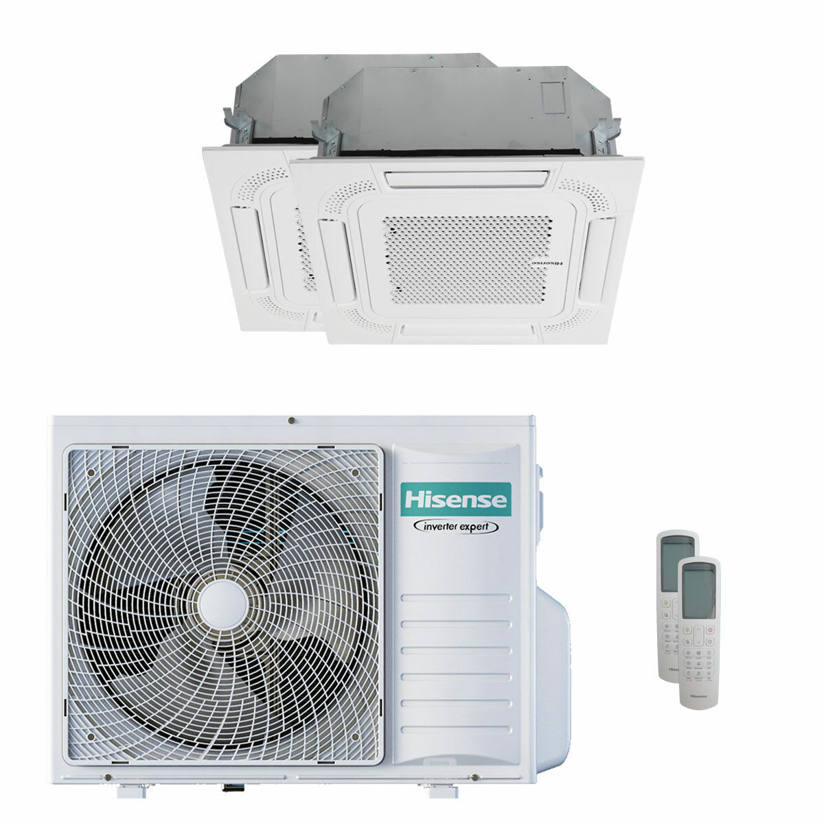 Hisense Cassette ACT dual split air conditioner 12000+18000 BTU inverter A++ external unit 8 kW 2023