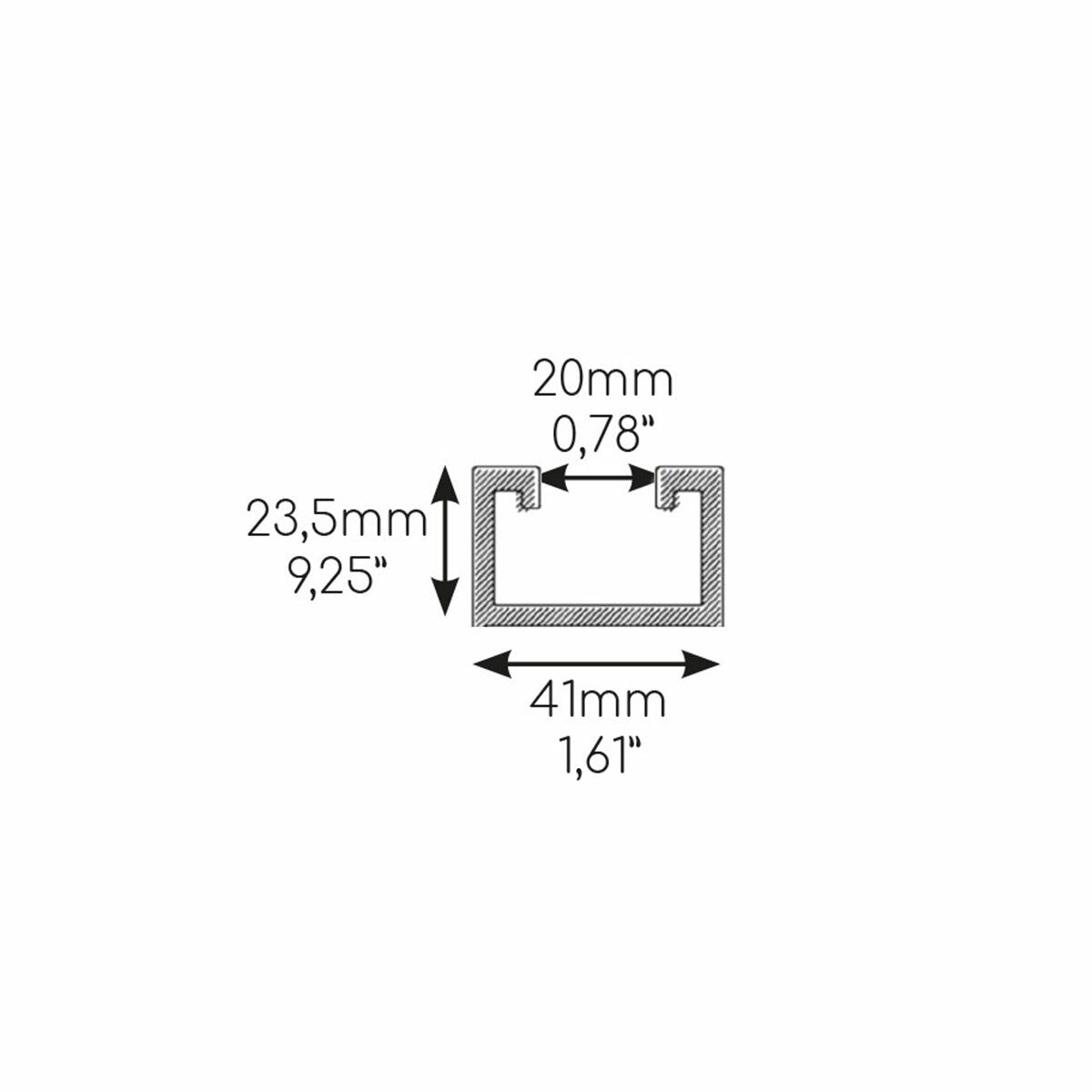 Niccons SUMO Anti-Vibrations-Bodenstütze 160x90x600 mm mit 41 mm Profil