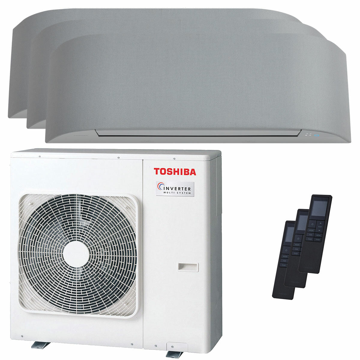 Climatiseur split d&#39;essai Toshiba Haori 9000+9000+12000 BTU inverseur A+++ unité extérieure wifi 7 kW 