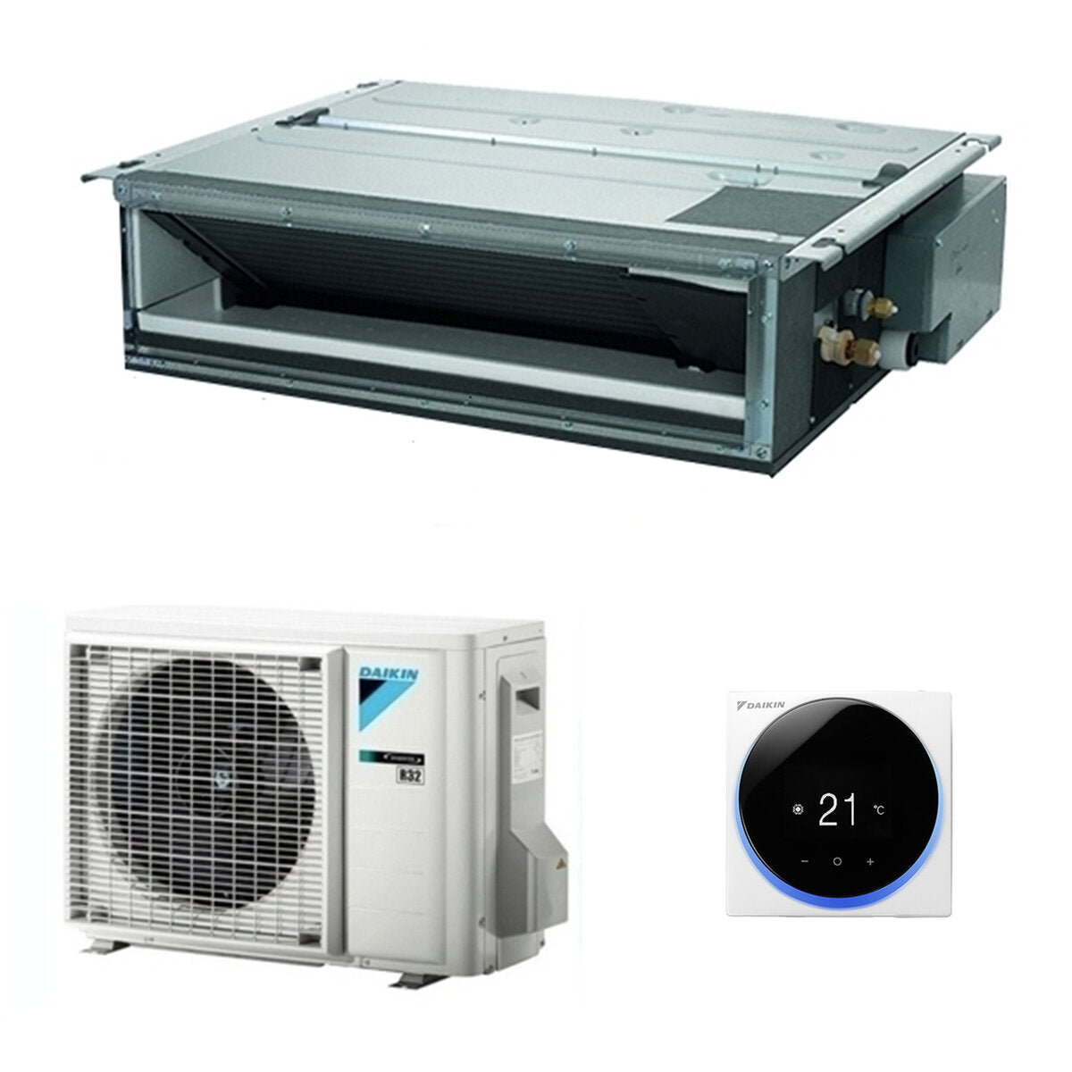 Climatiseur gainable Daikin Mini Sky FDXM-F9 9000 BTU inverter A+ R32 avec commande murale