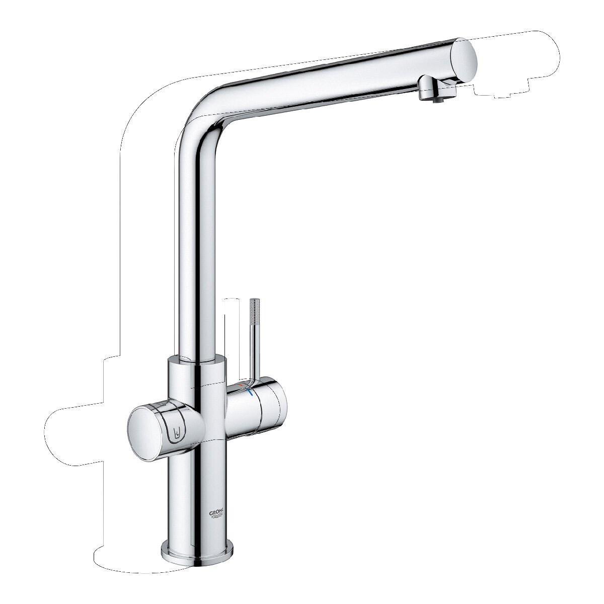 Grohe Blue Home ensemble purificateur d'eau mélangeur d'évier de cuisine + filtre et réfrigérateur