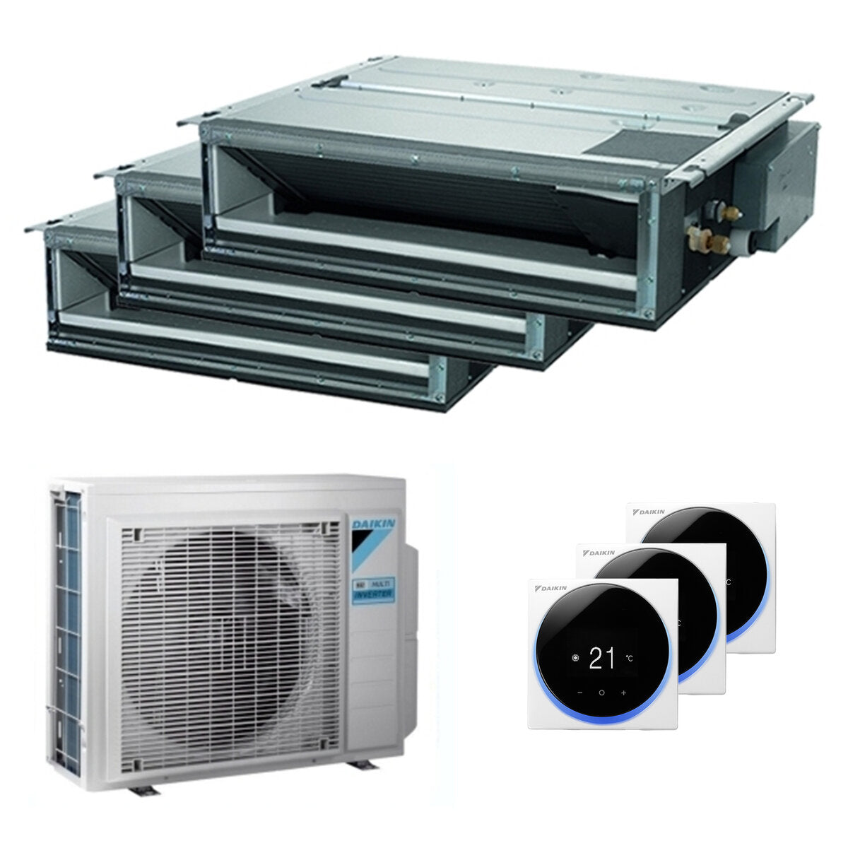 Daikin Mini Sky FDXM-F9 ducted air conditioner trial split 9000+12000+18000 BTU inverter A++ external 6.8 kW