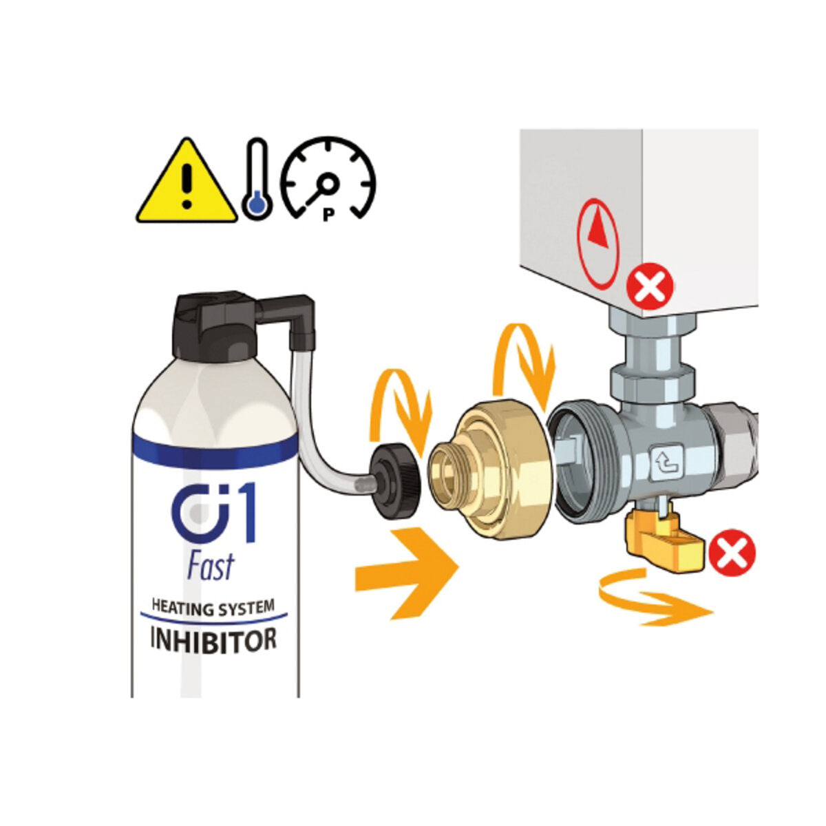 Caleffi-Kit zum Spülen und Hinzufügen von Additiven in Heizungsanlagen