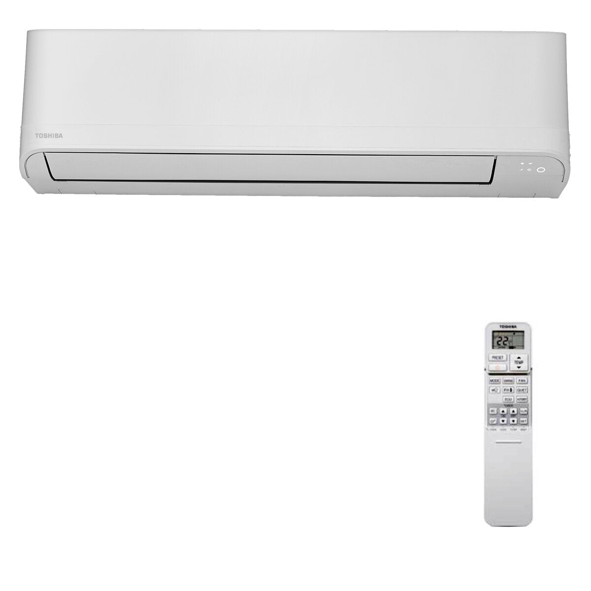 Toshiba Seiya Smart Dual-Split-Klimaanlage 7000+9000 BTU Inverter A++ WLAN-Außeneinheit 4 kW 
