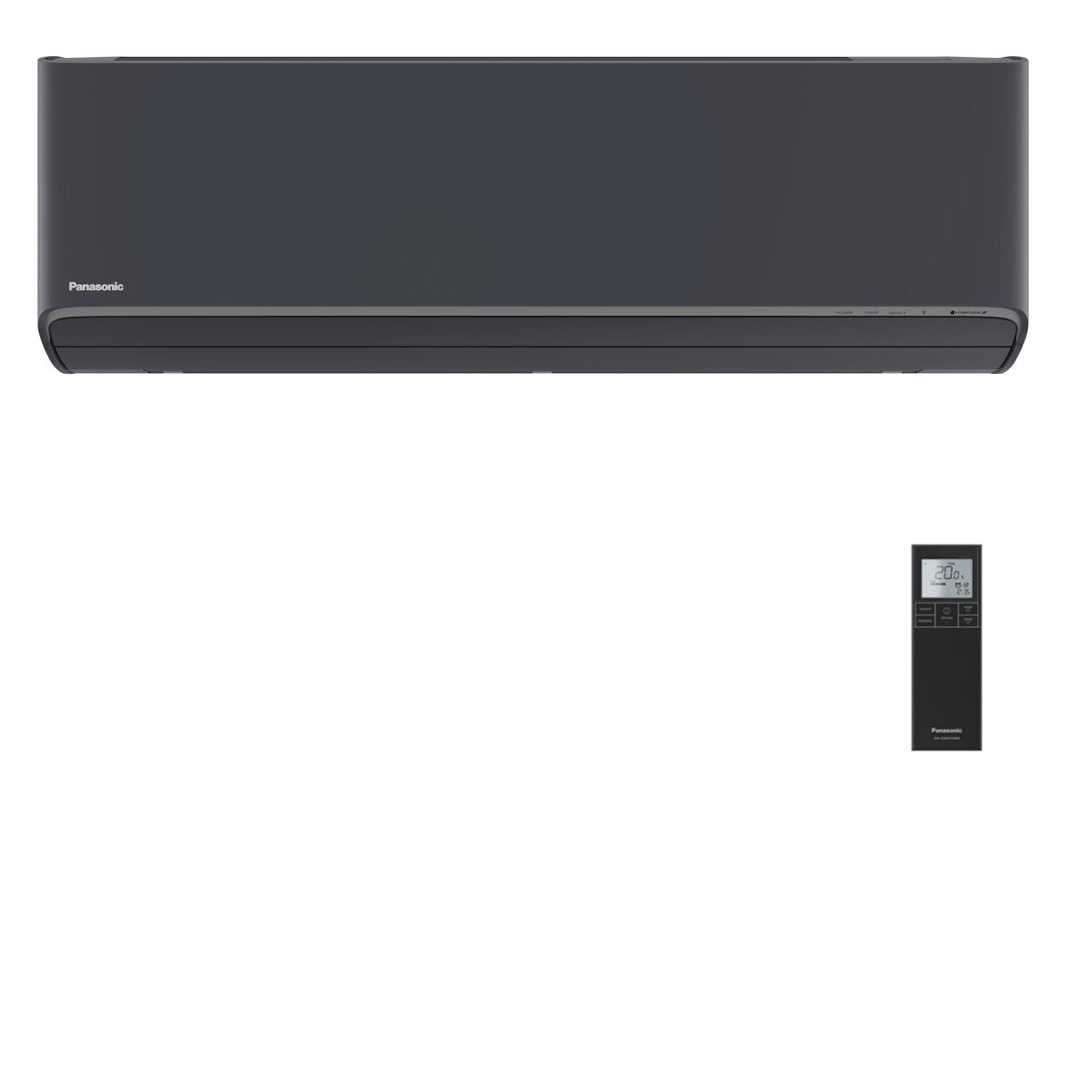 Climatiseur double split Panasonic Etherea 12 000 + 12 000 BTU Inverter A+++ Wi-Fi Unité extérieure 5 kW Gris graphite