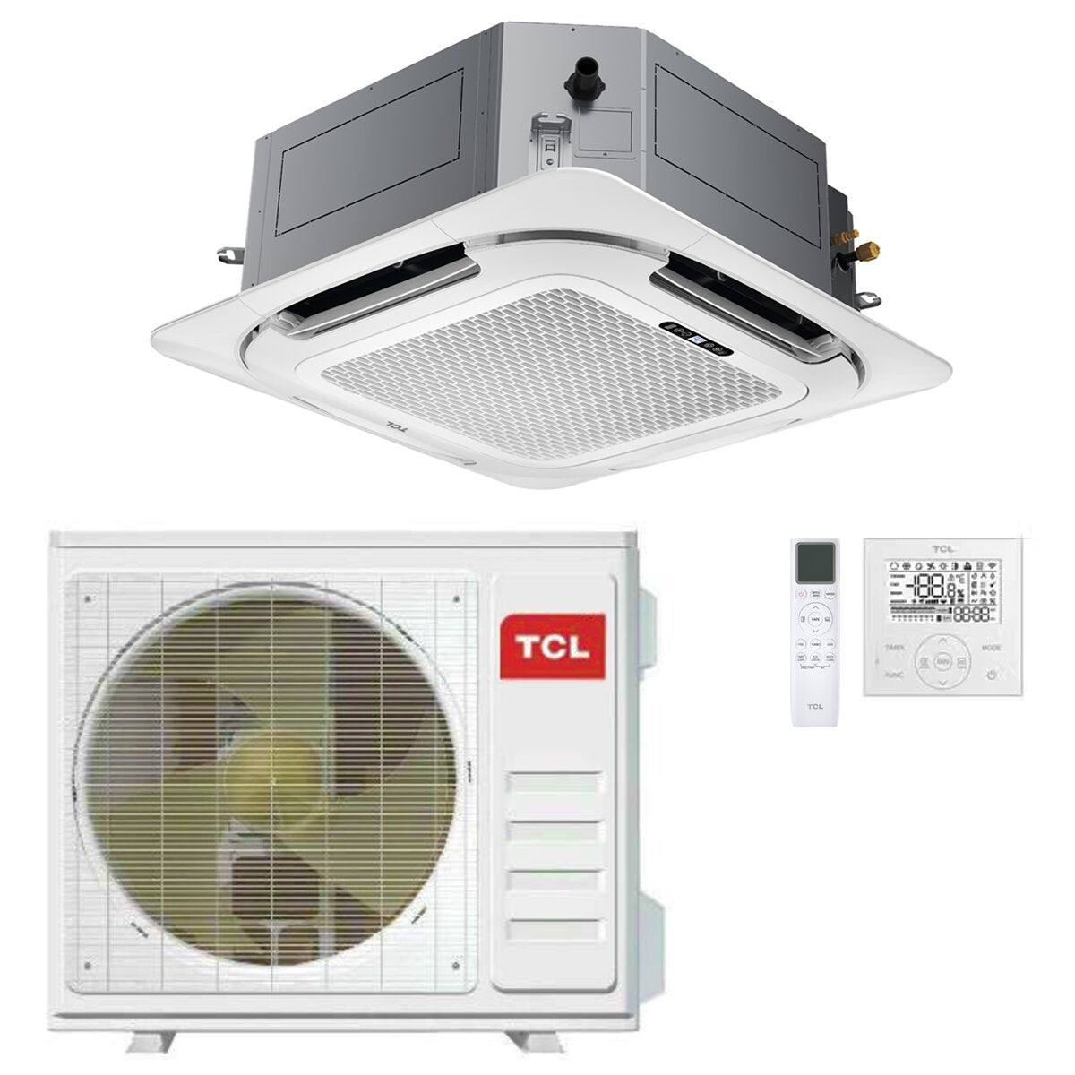 Climatiseur cassette 4 voies TCL Série S Standard 24 000 BTU R32 Inverter Wi-Fi A++/A+