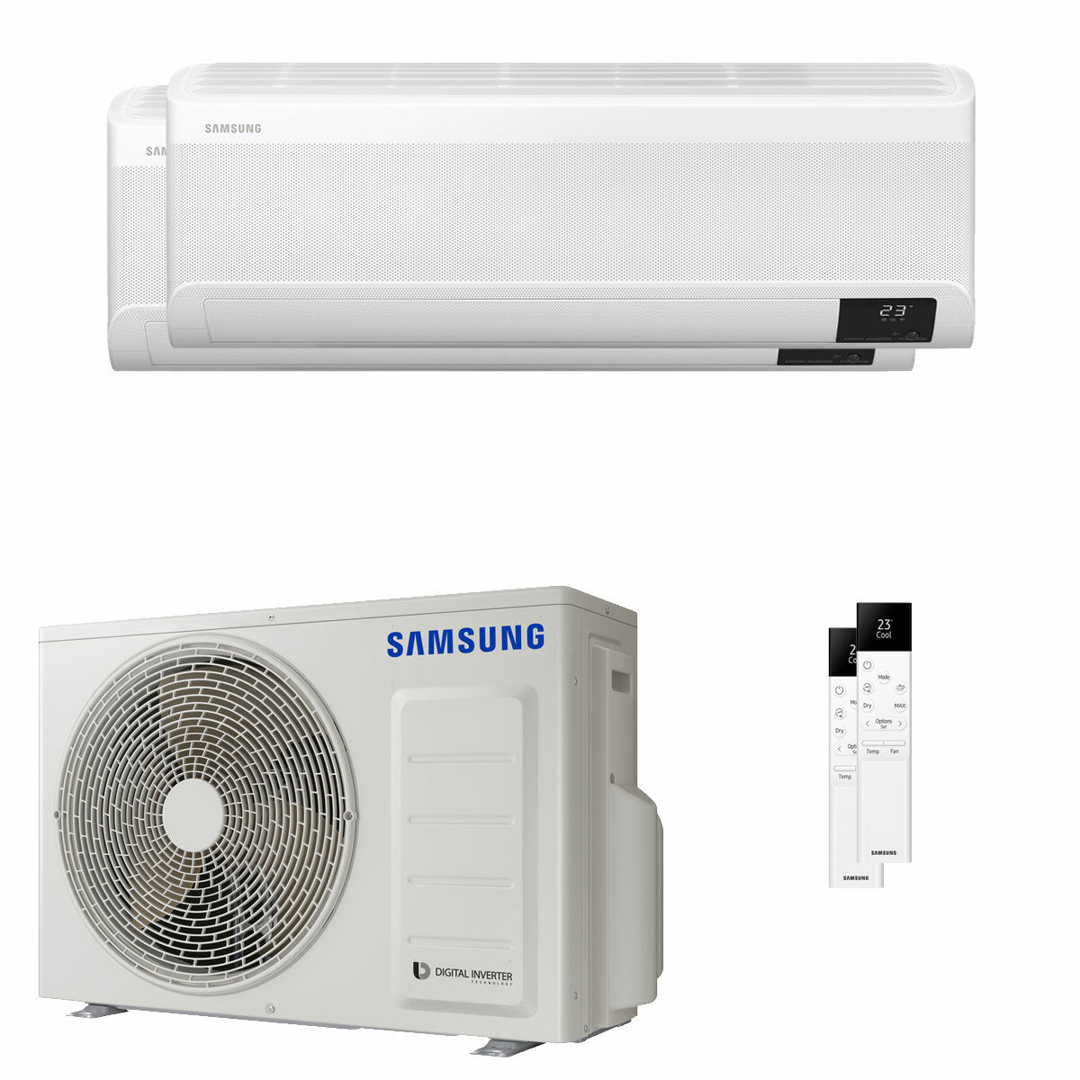 Samsung Windfree Elite 2023 dual split air conditioner 7000+9000 BTU inverter A+++ wifi outdoor unit 4 kW