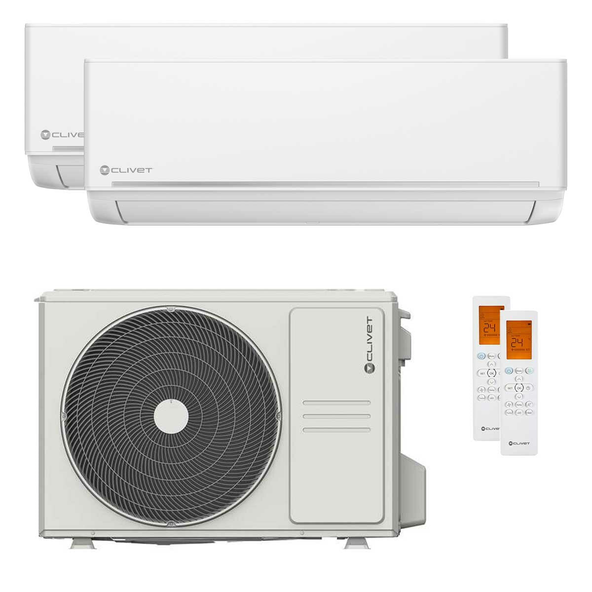 Clivet EZCool dual split air conditioner 9000+12000 BTU inverter A+ external unit 4.1 kW