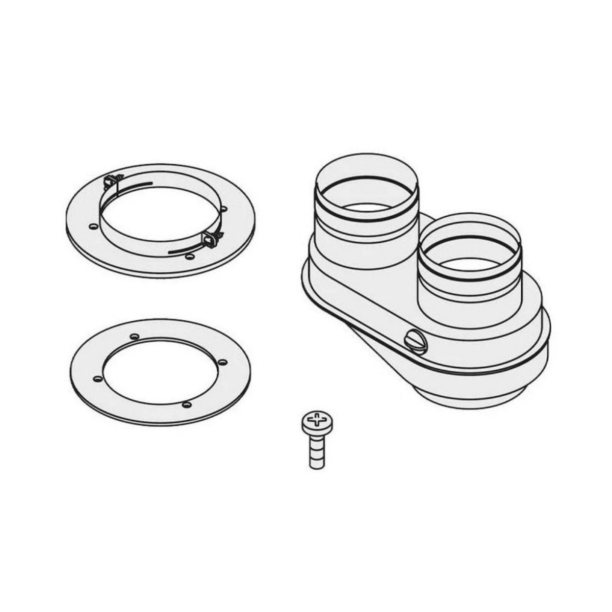 Adaptateur de conduit de fumée Bosch AZ298 à double sortie Ø 60/100 - 80/80 mm